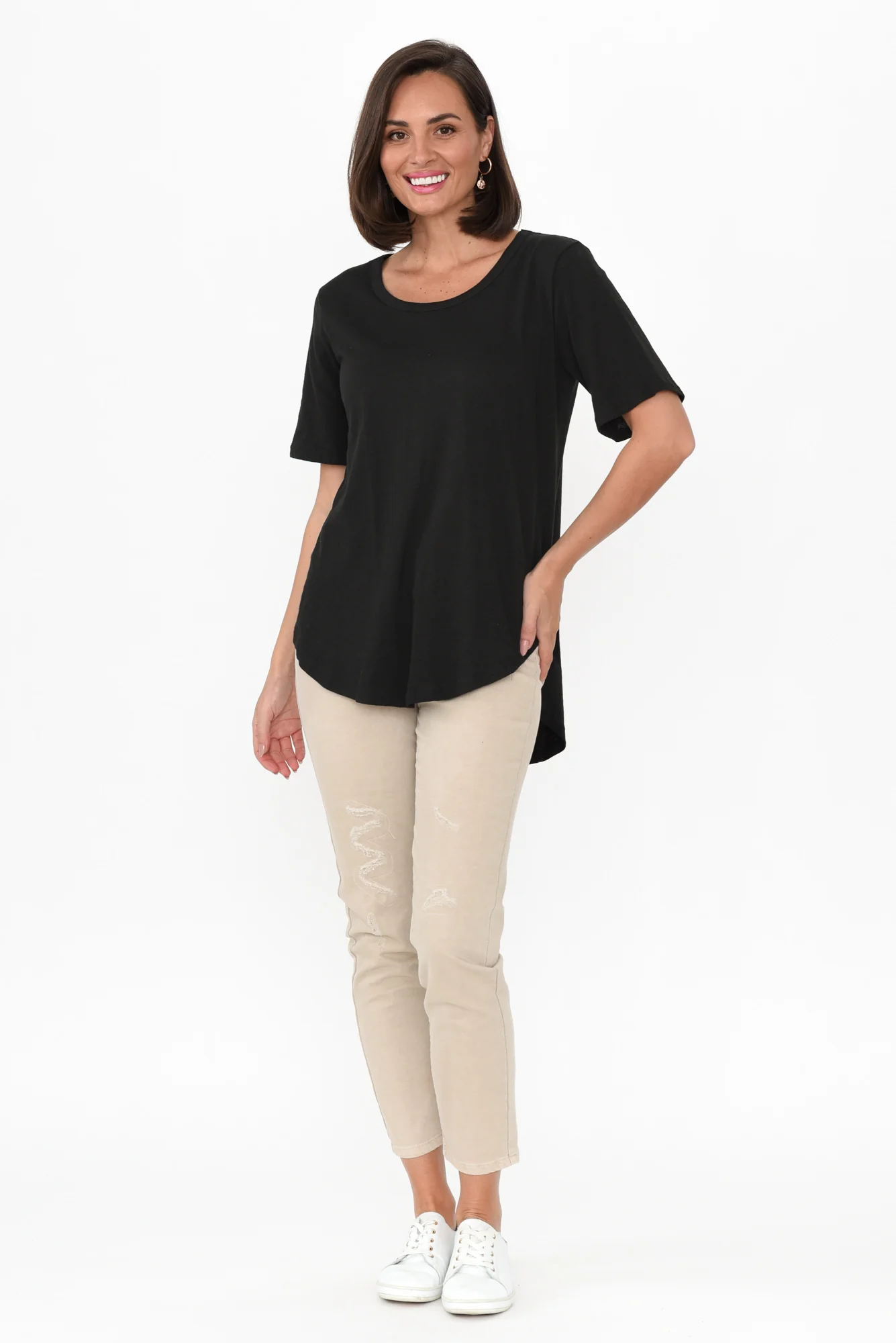 Ariana Black Cotton Tee