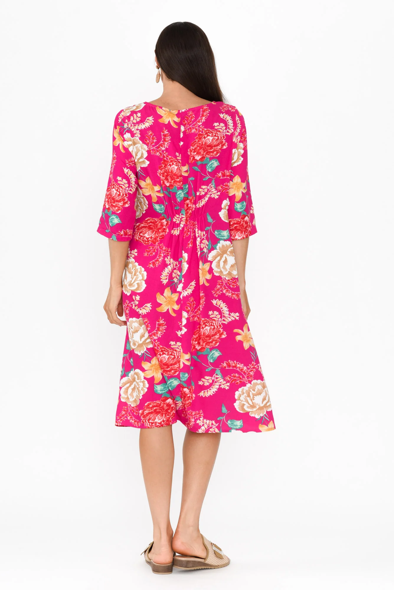 Jordana Pink Floral Pocket Dress