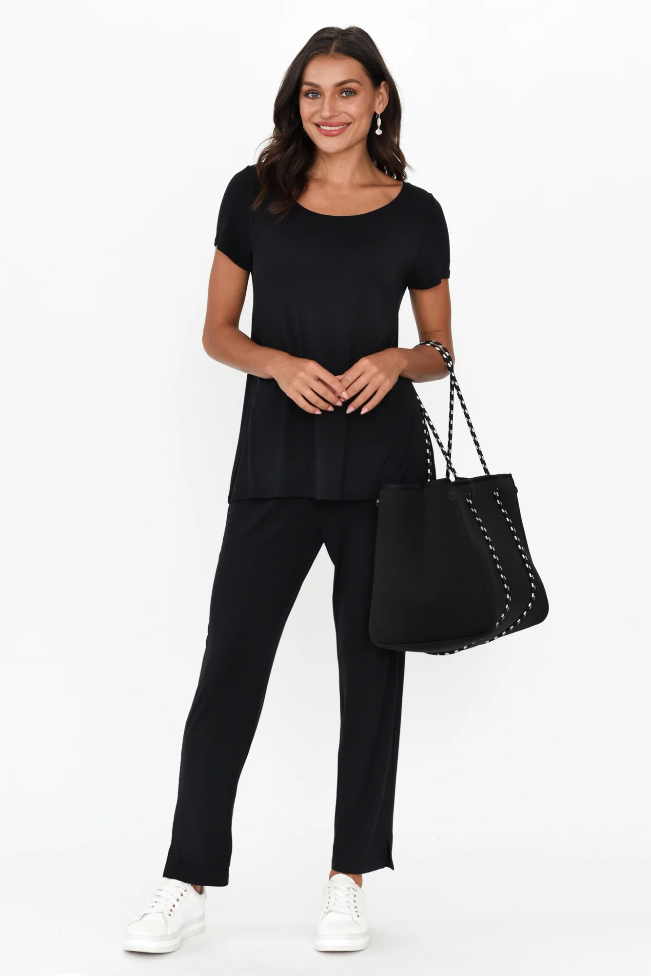 Black Micro Modal Swing Tee