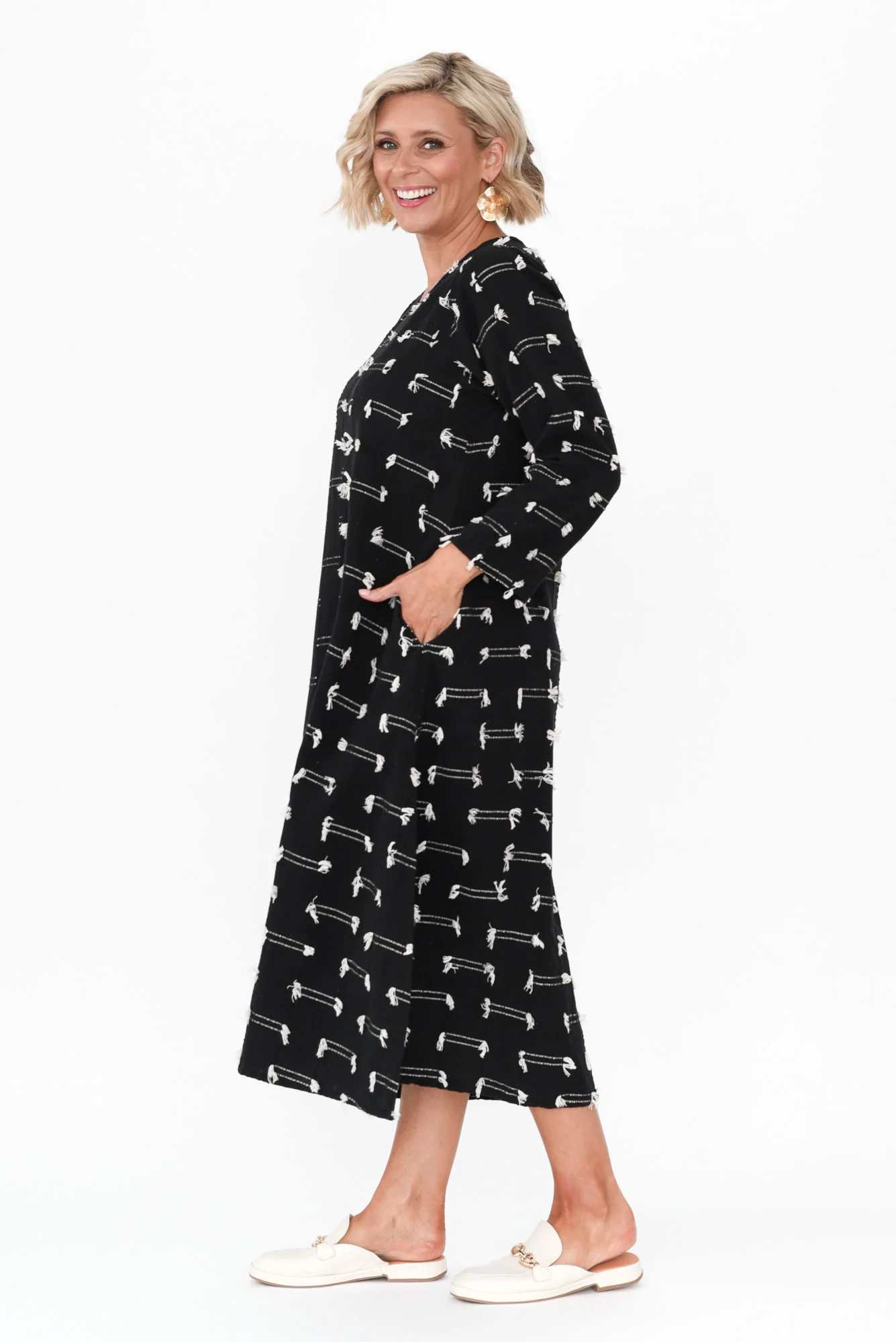 Ilaria Black Dash Cotton Dress