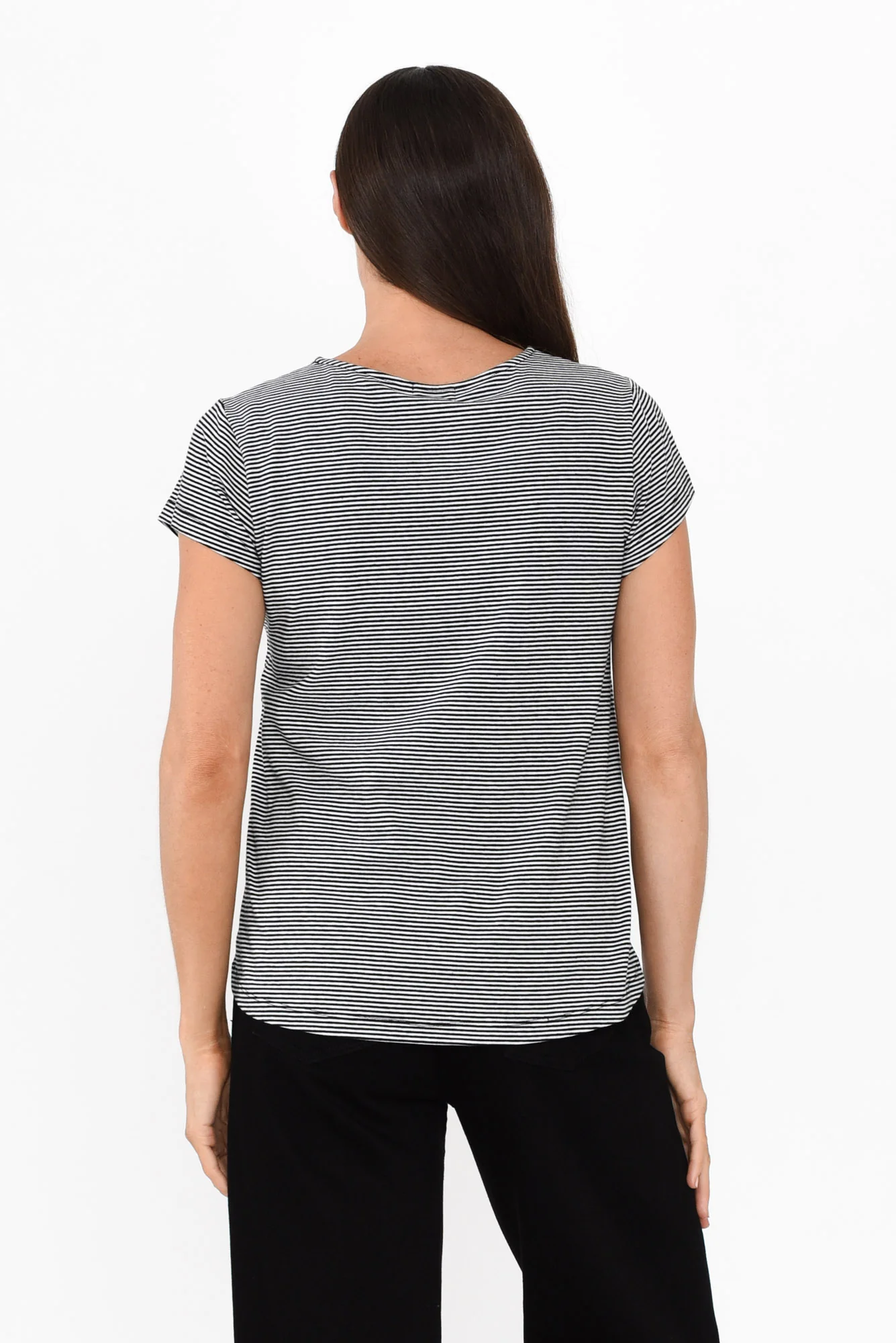 August Black Stripe Cotton Tee