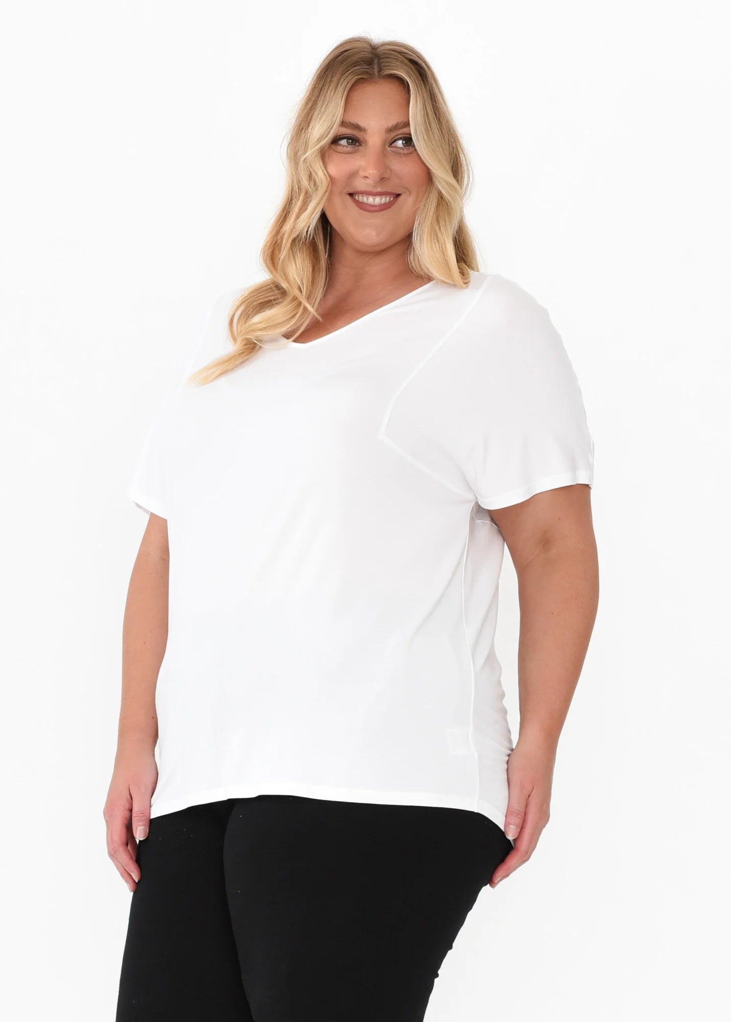 Ivy White Micro Modal Swing Tee