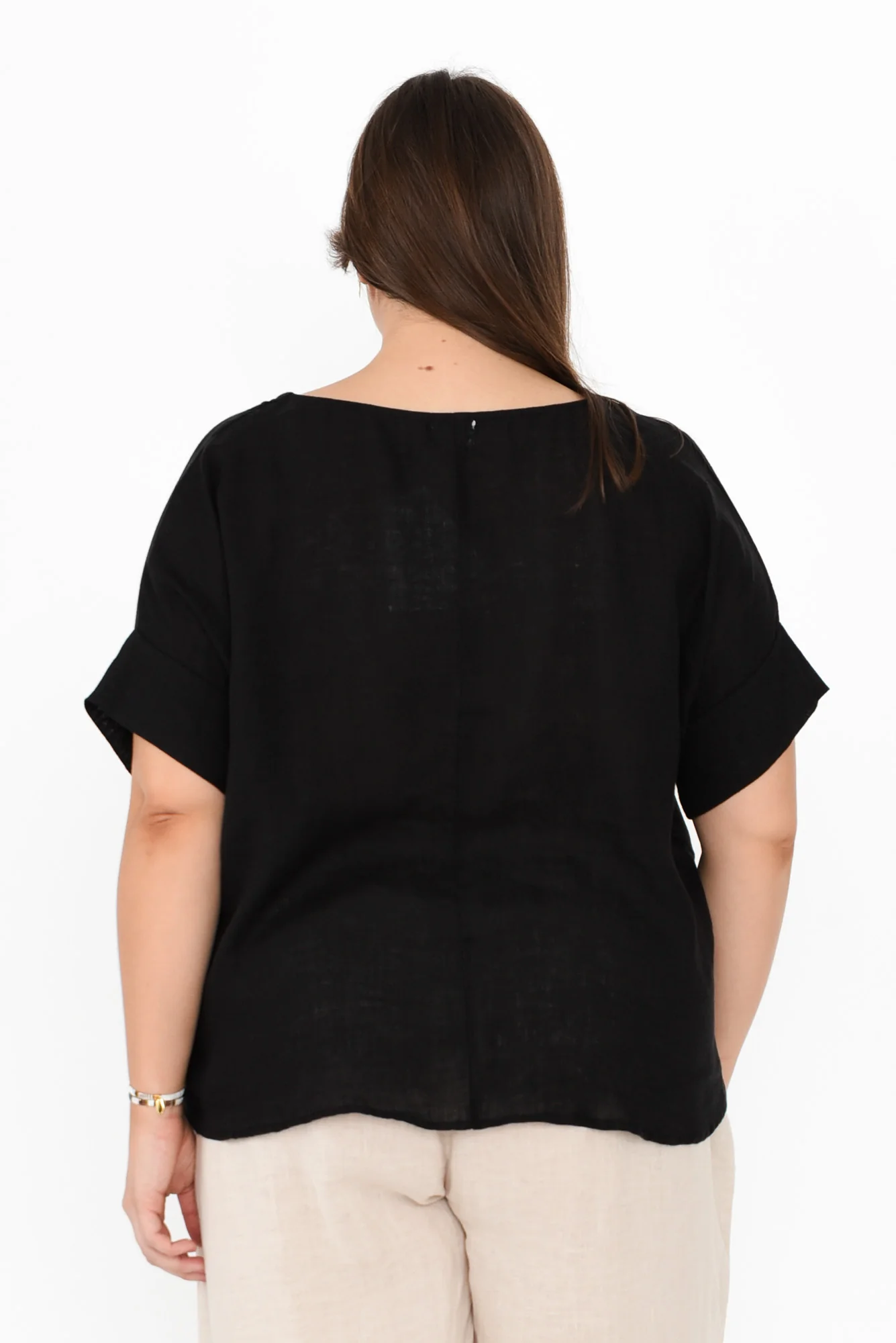 Kiro Black Linen Top