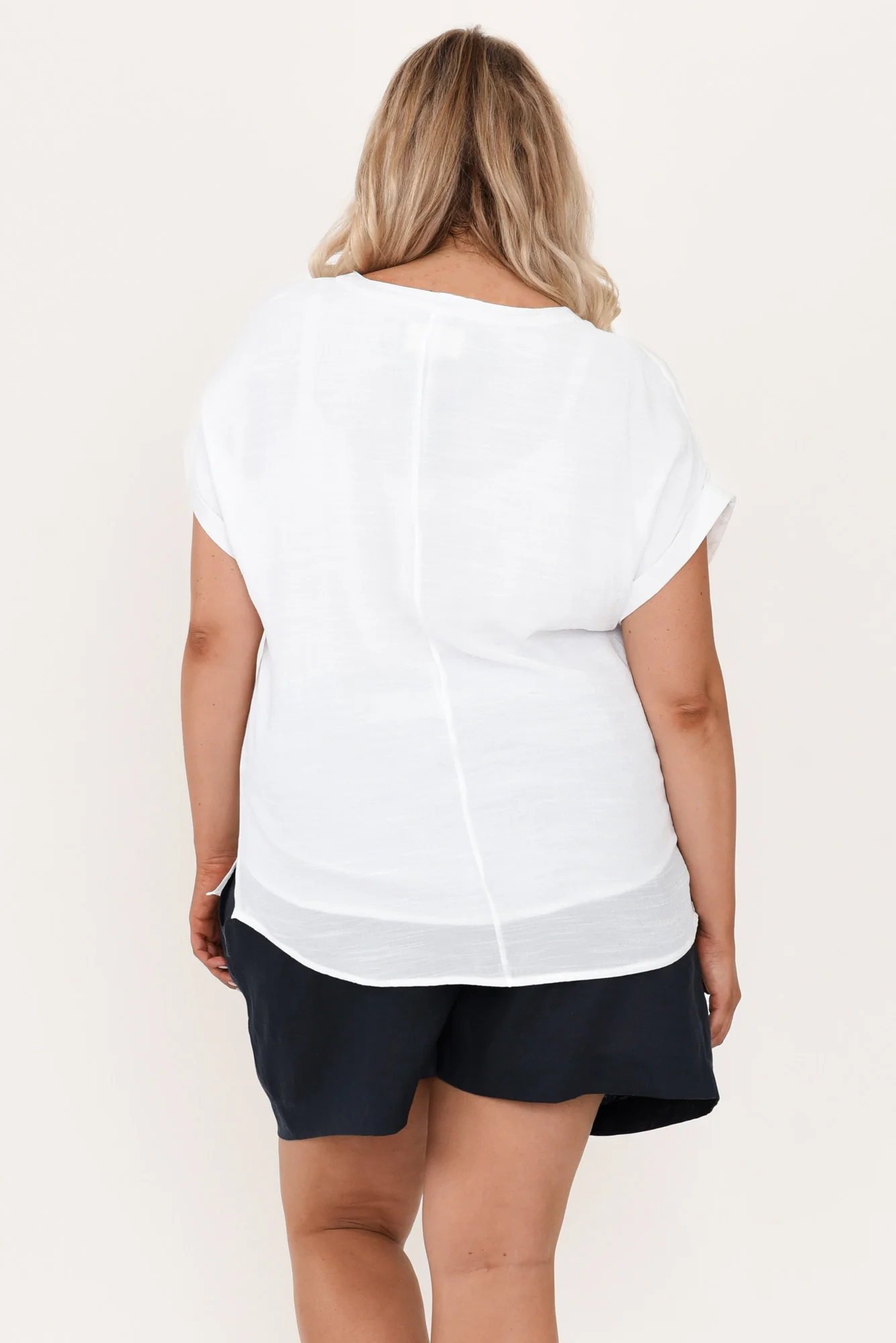 Miray White Button Top