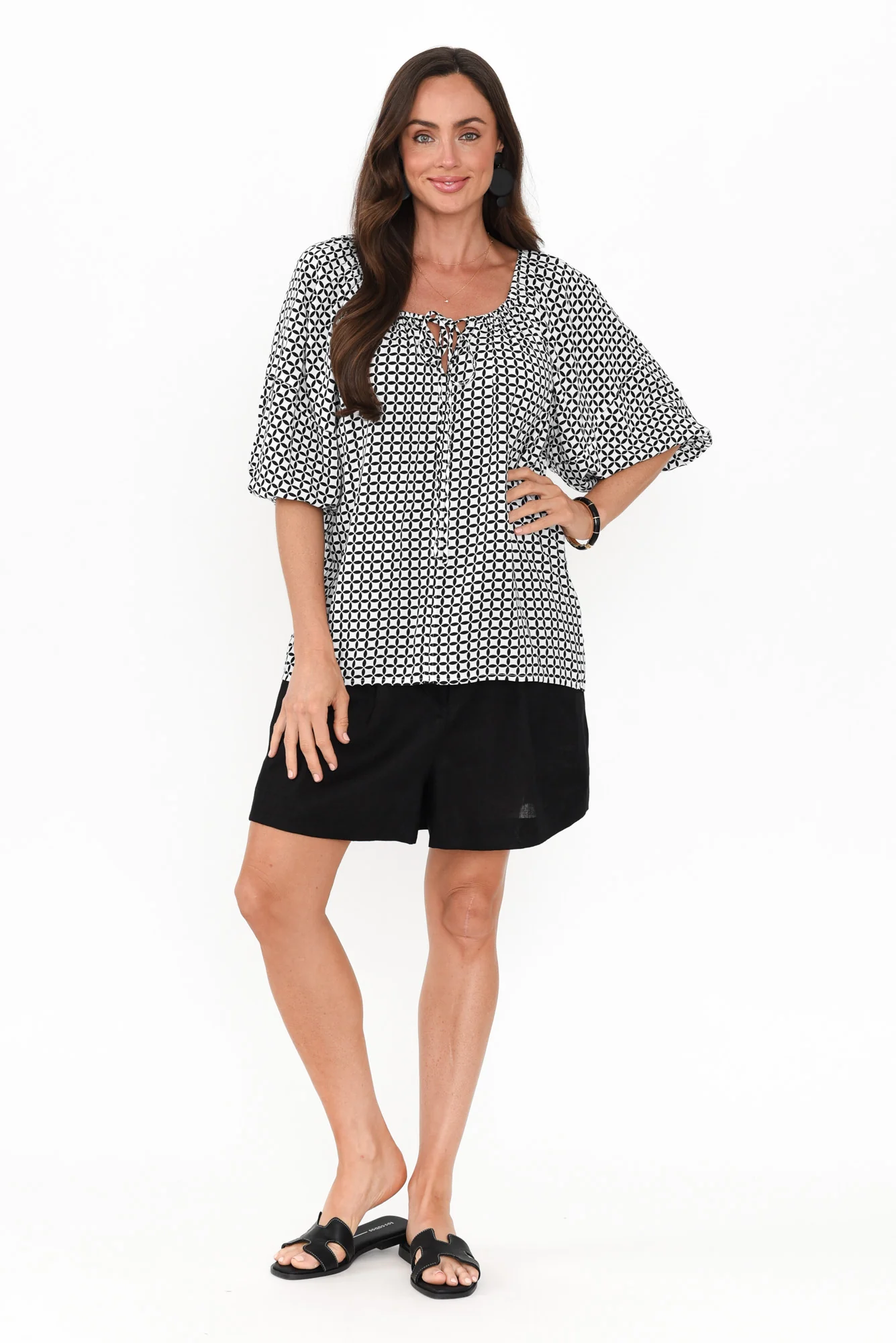 Camilla Black Geo Top