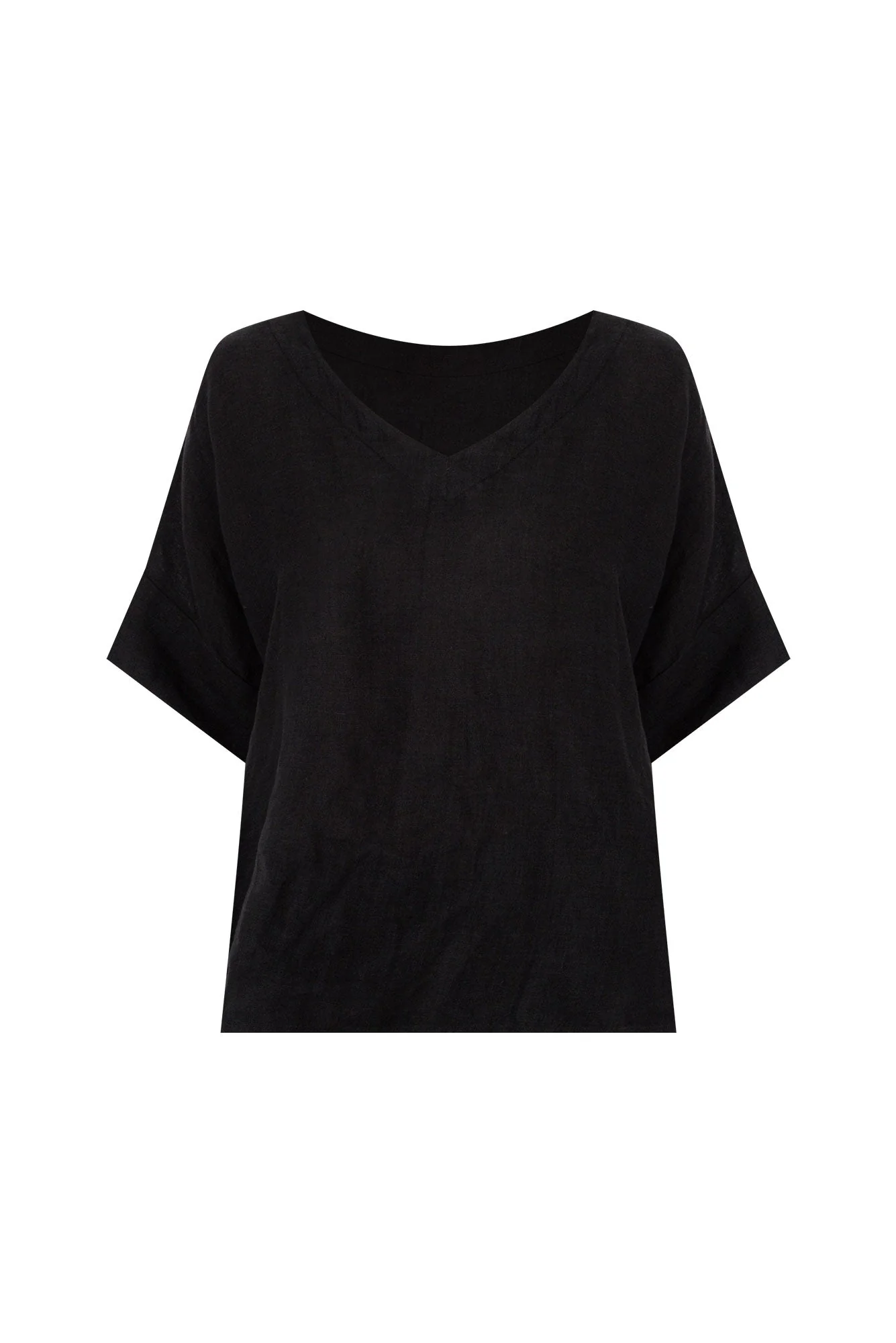 Kiro Black Linen Top
