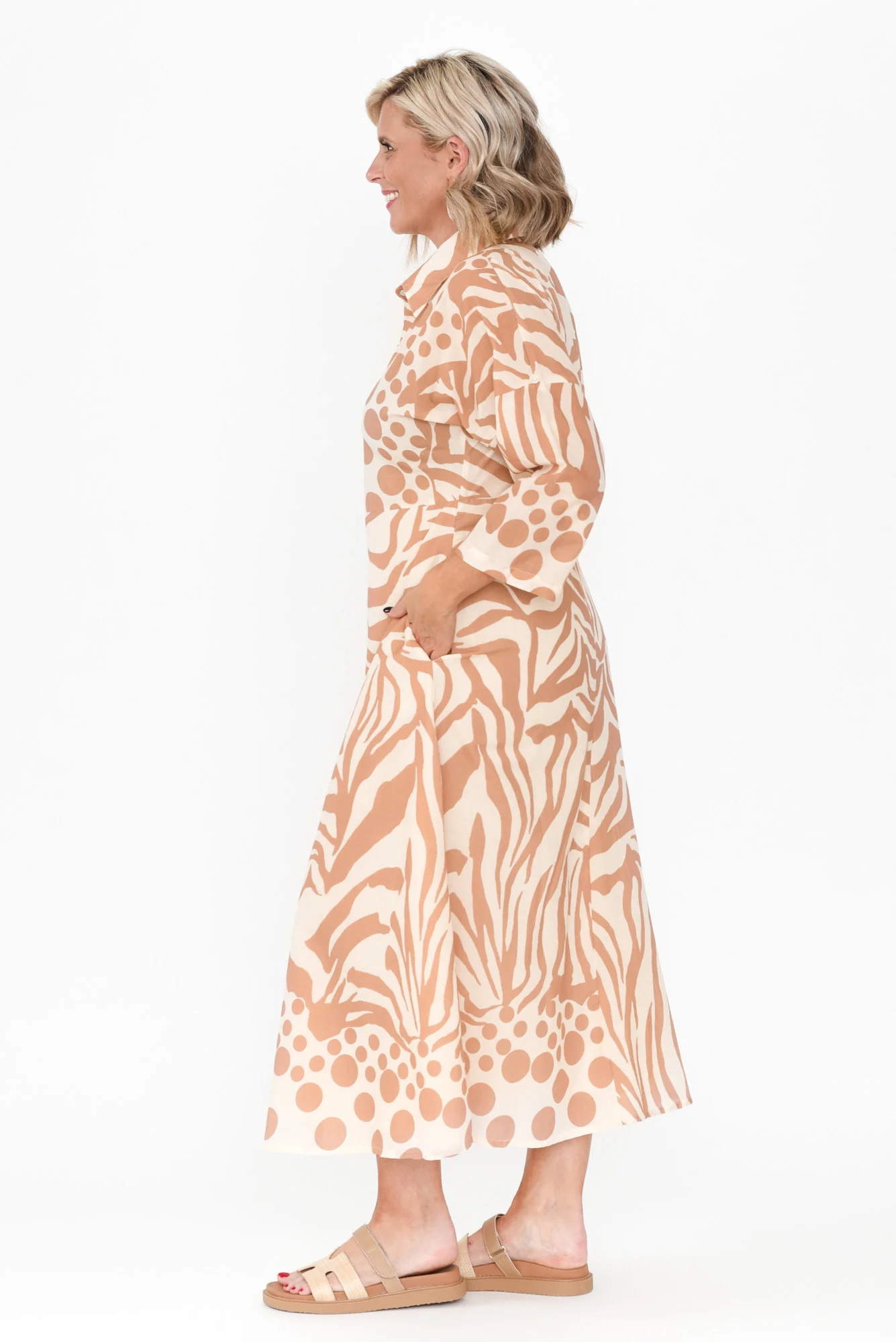 Kim Tan Animal Cotton Dress