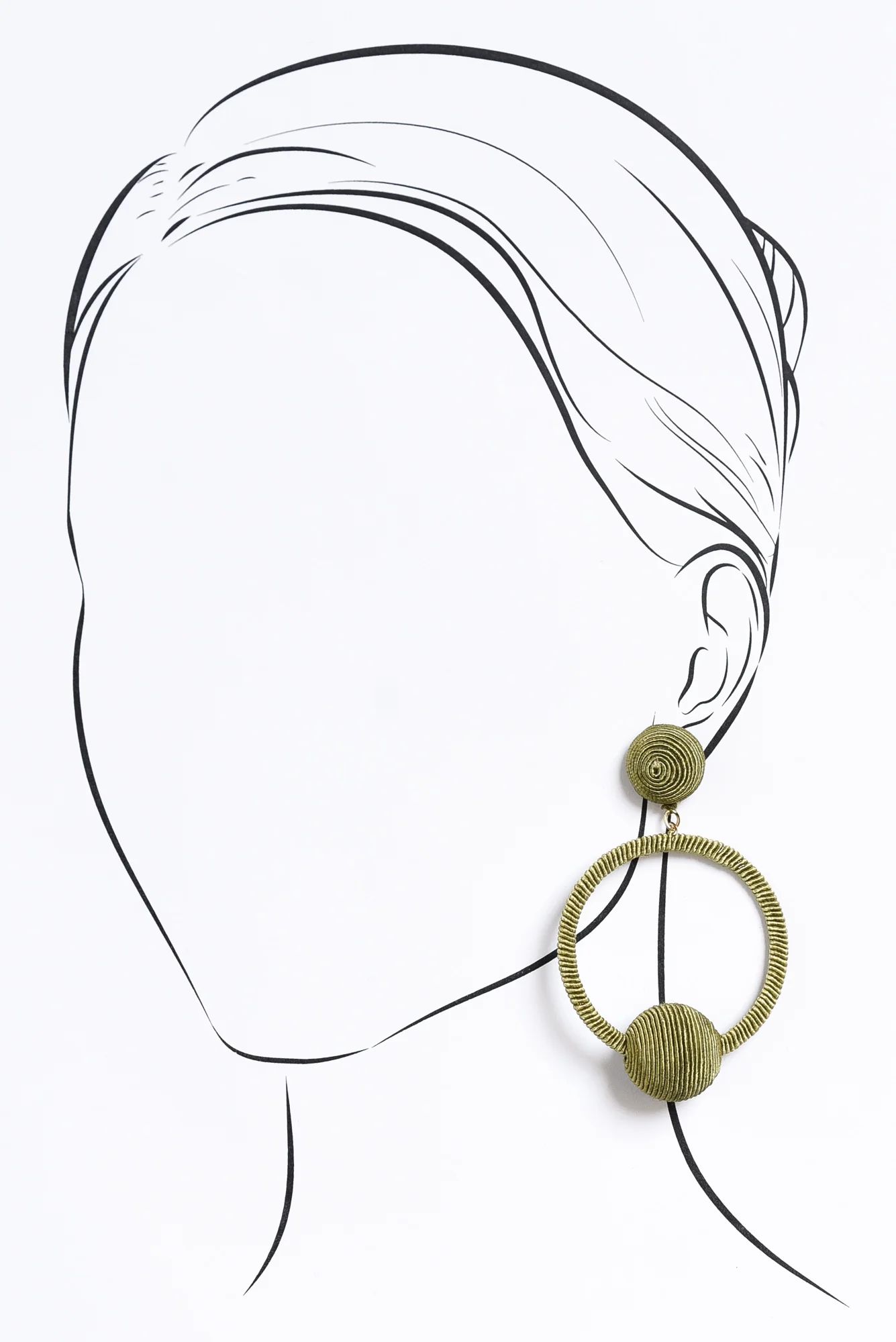 Lolita Olive Woven Circle Drop Earrings