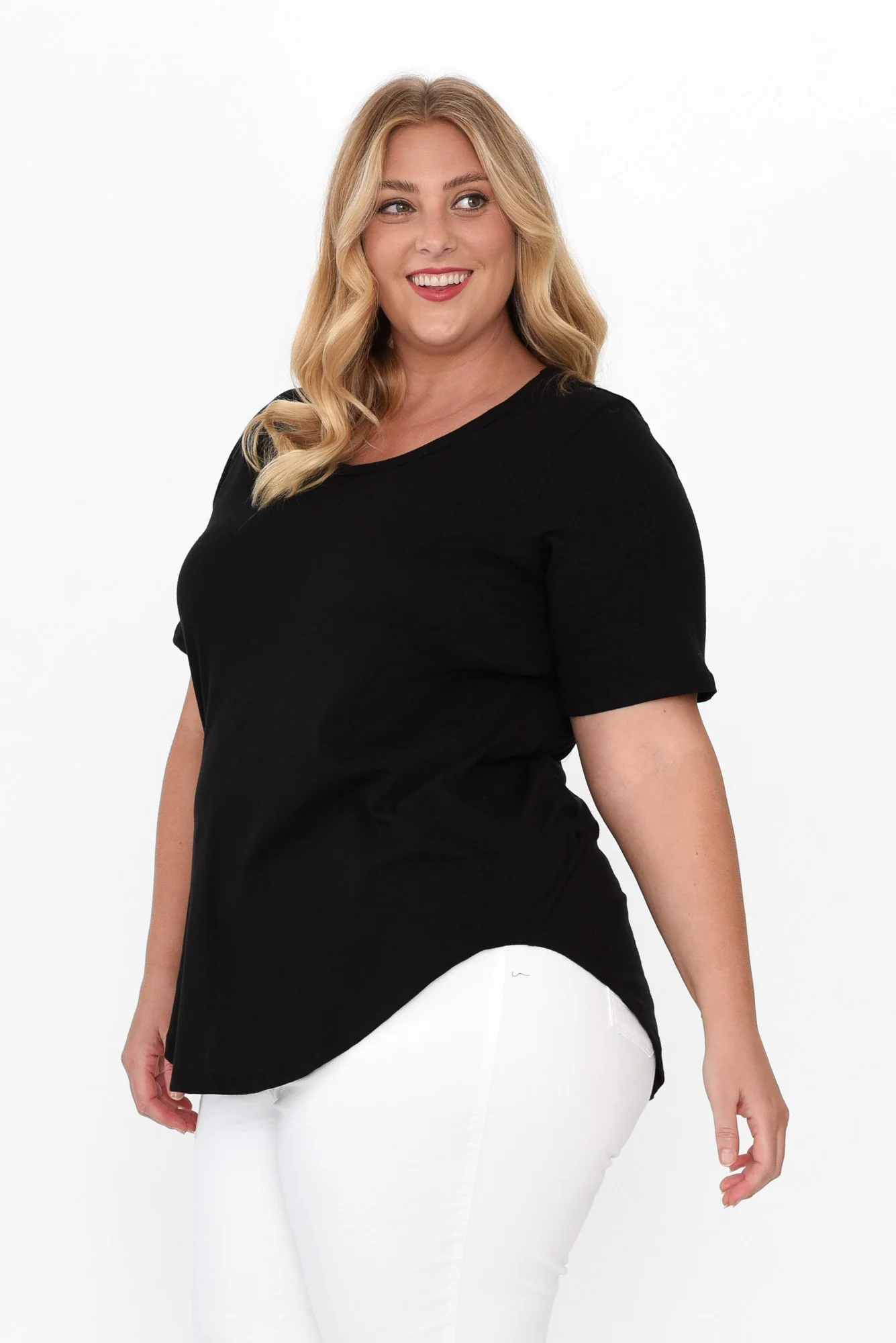 Ariana Black Cotton Tee