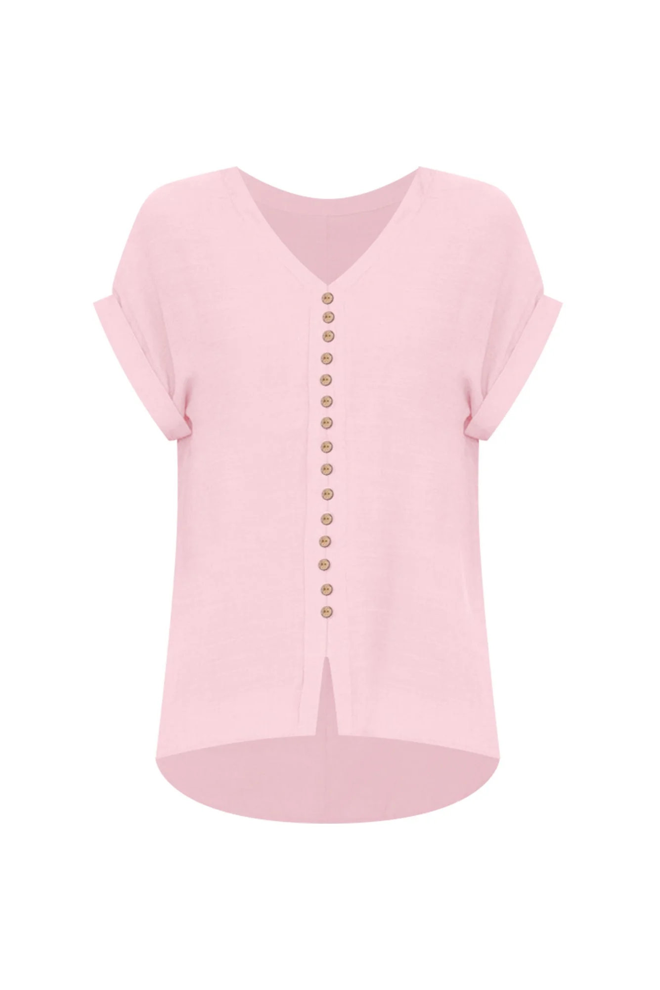 Miray Light Pink Button Top