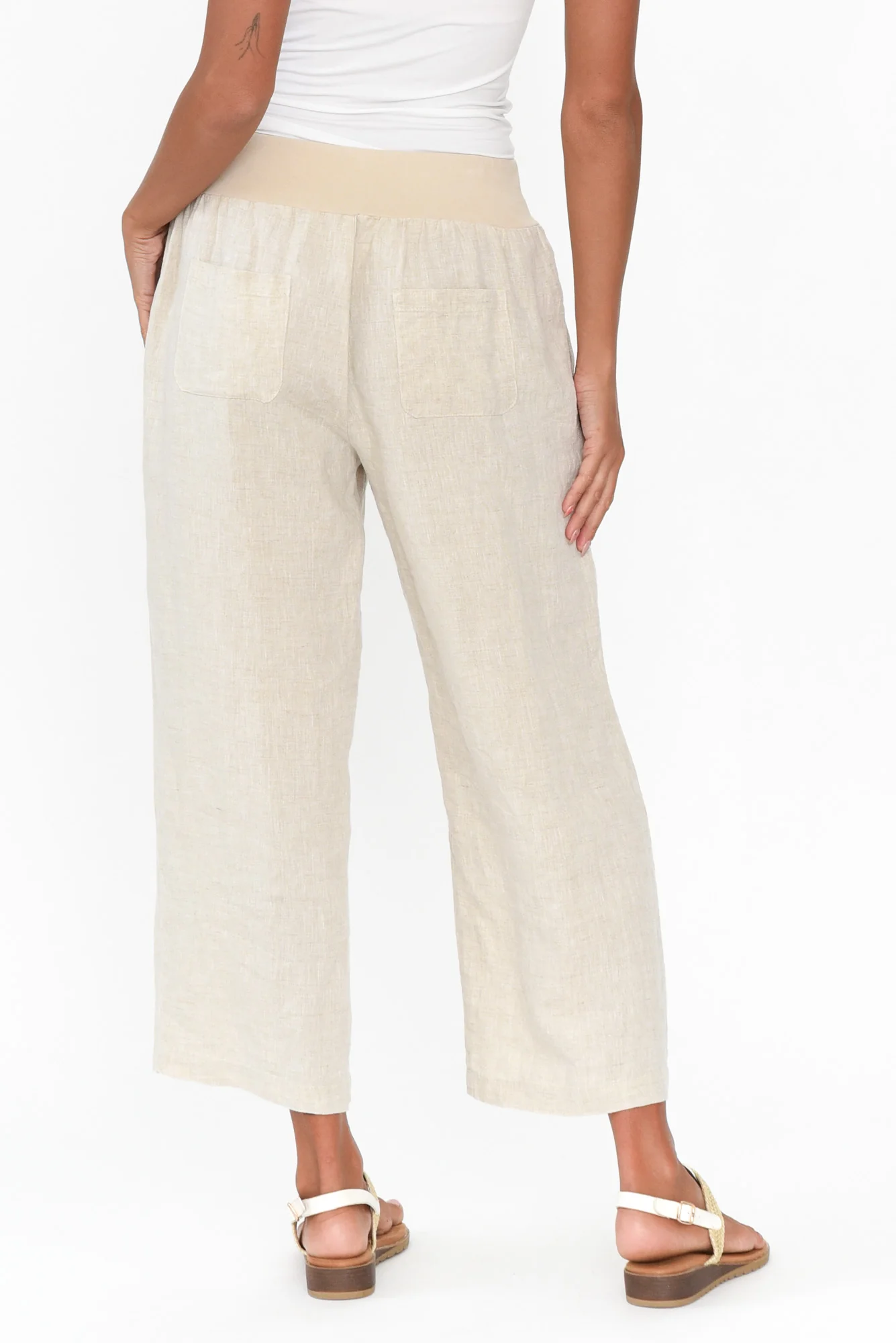 Griffin Natural Linen Wide Leg Pants