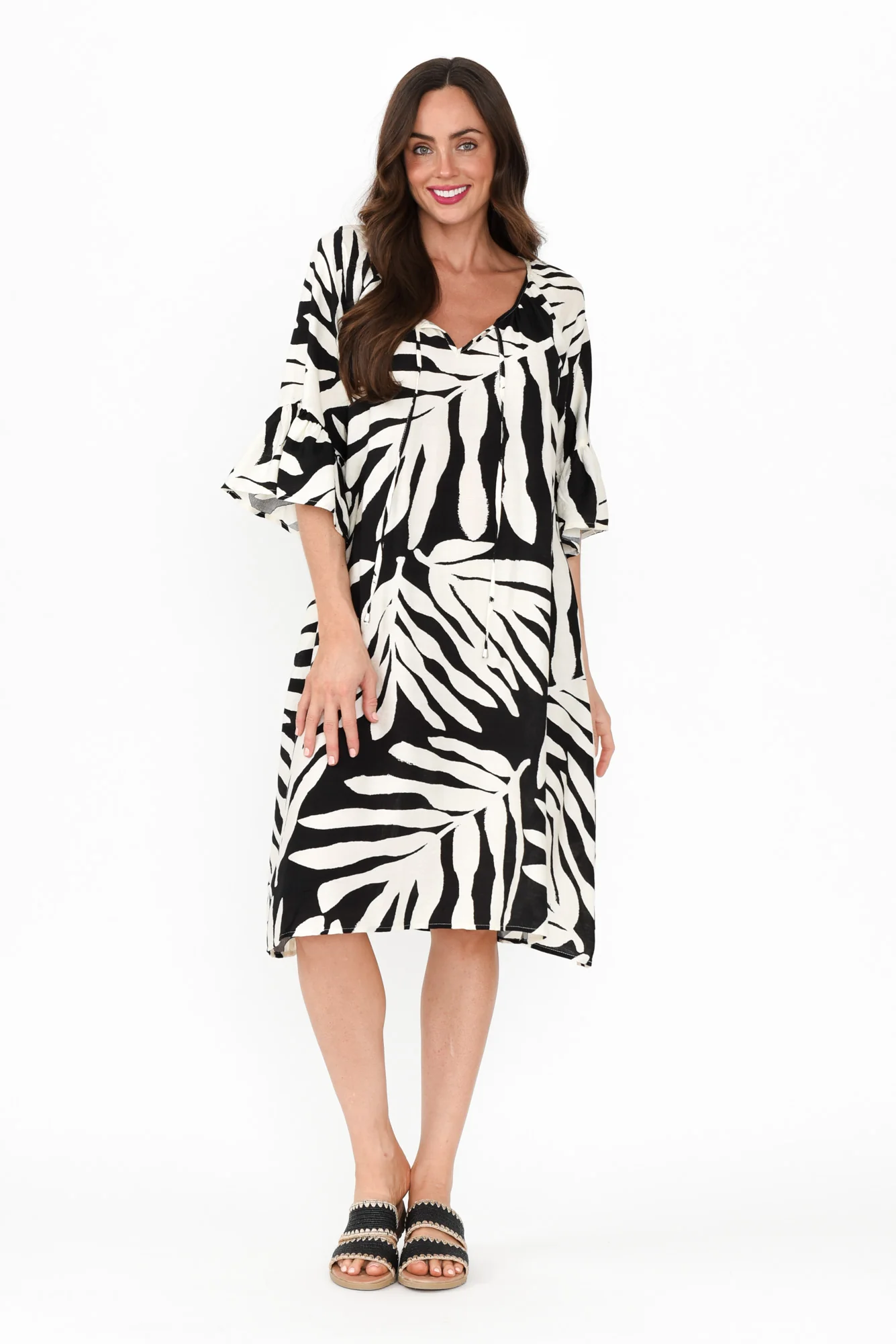 Mariella Black Palm Pocket Dress