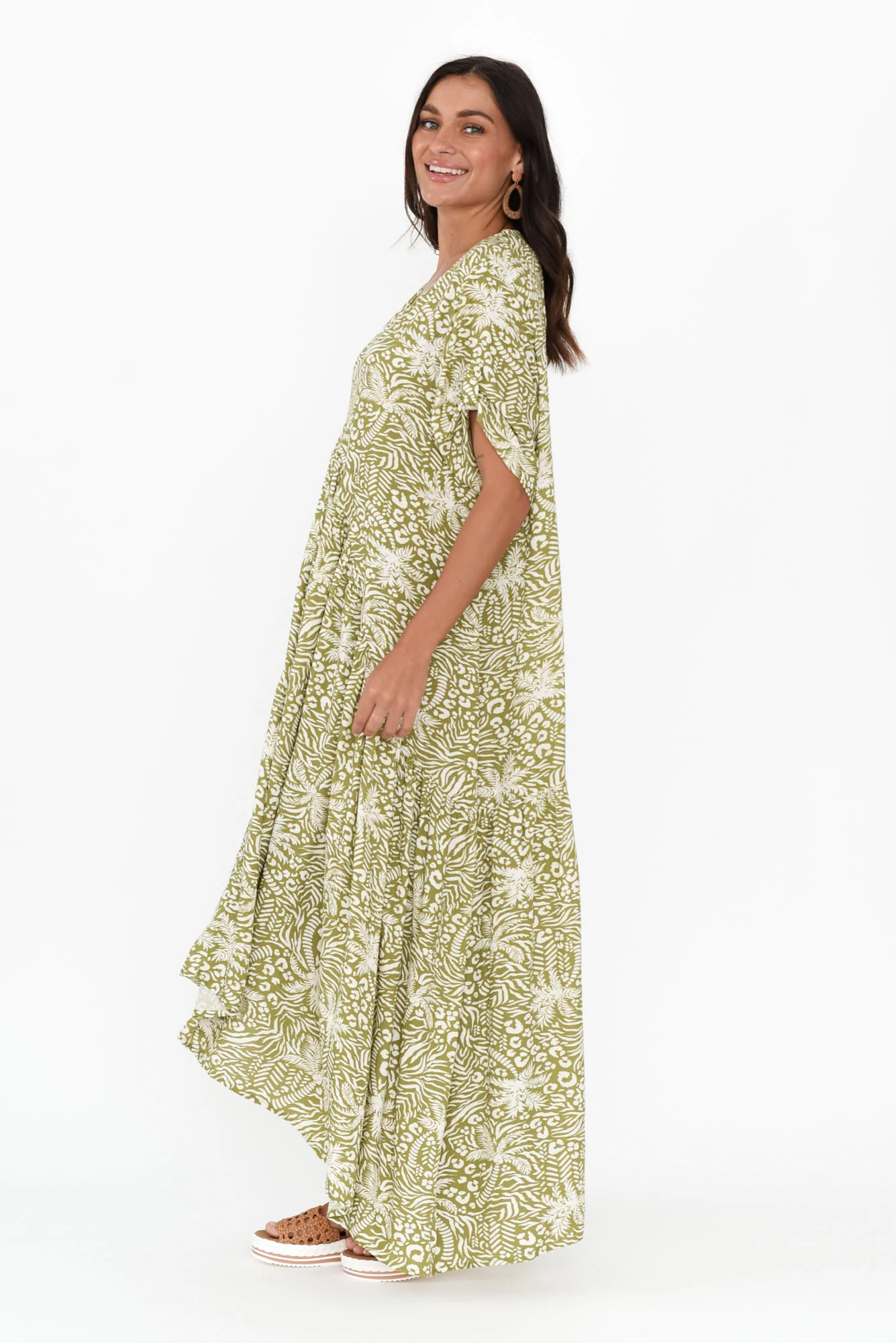 Green Palm Peak Maxi Dress