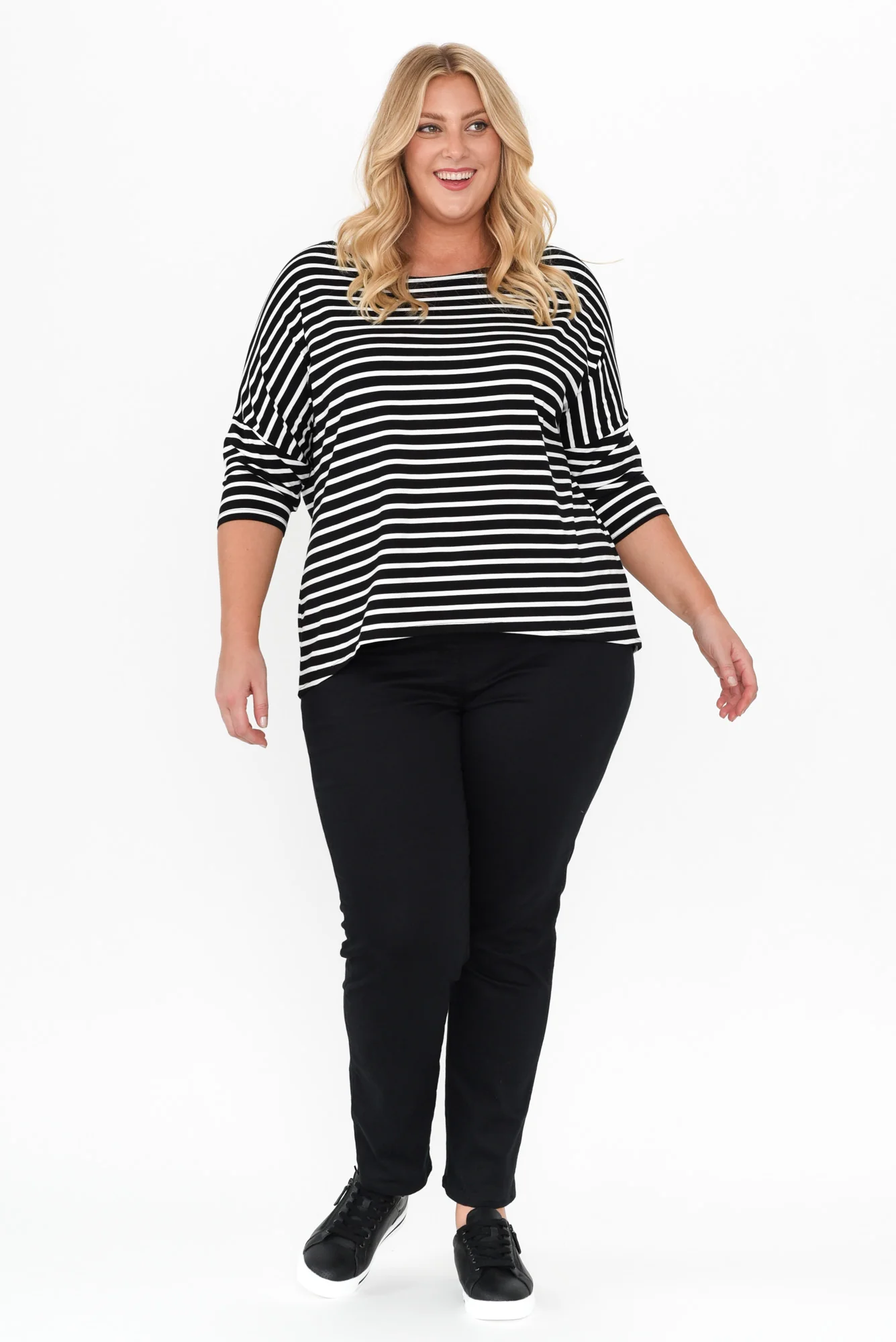Camila Black Stripe Bamboo Top