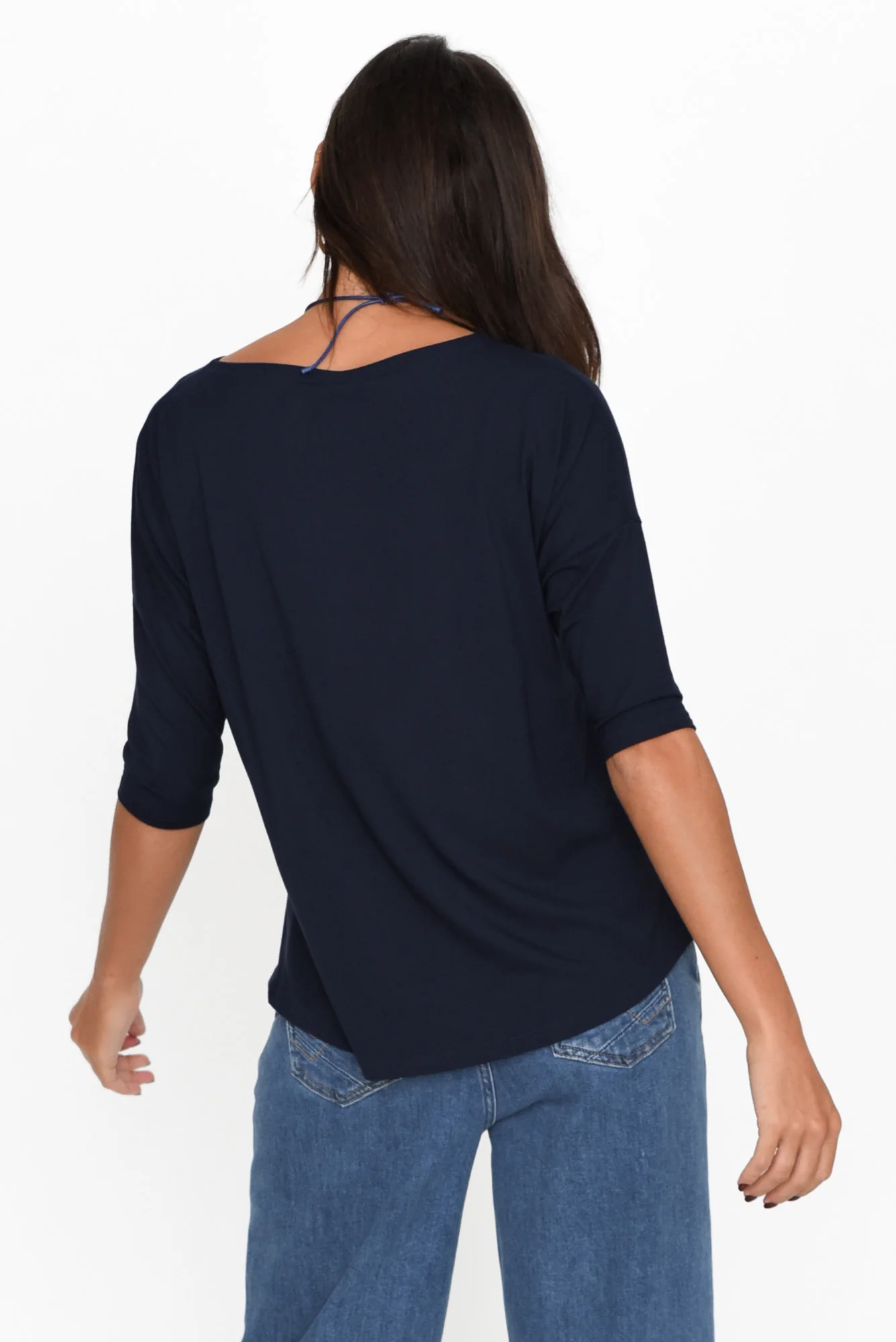 Camila Navy Bamboo Top