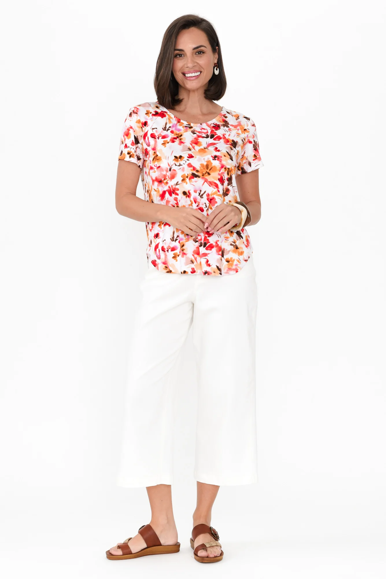 Janis Pink Floral Bamboo Tee