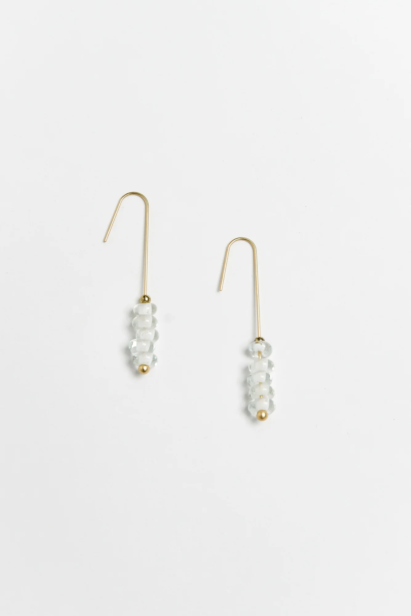 Akayla Gold Glass Beaded Hook Earrings
