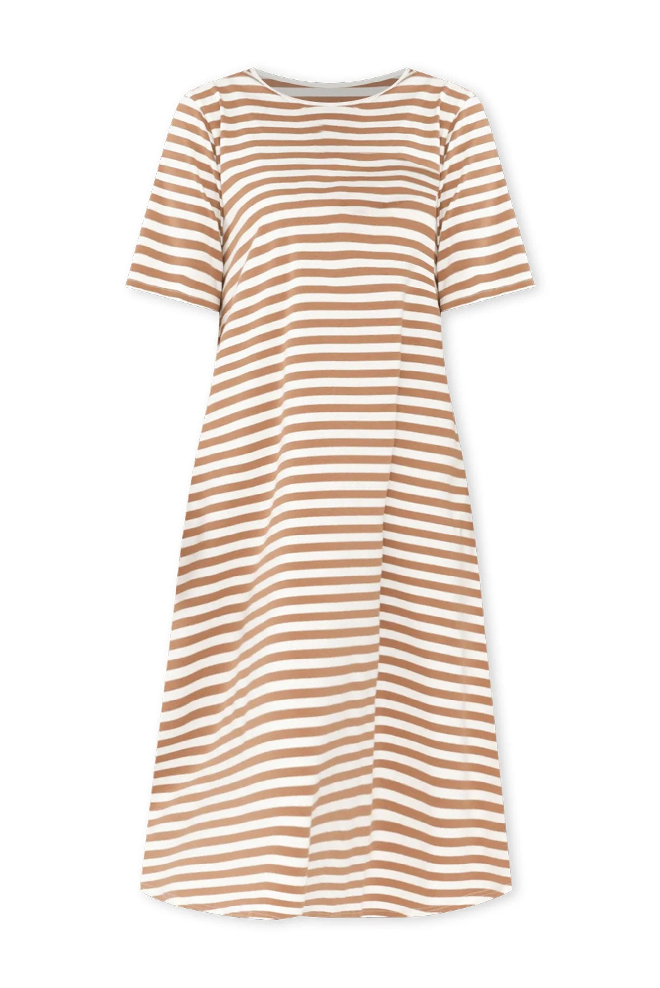 Bronte Natural Stripe Cotton Tee Dress