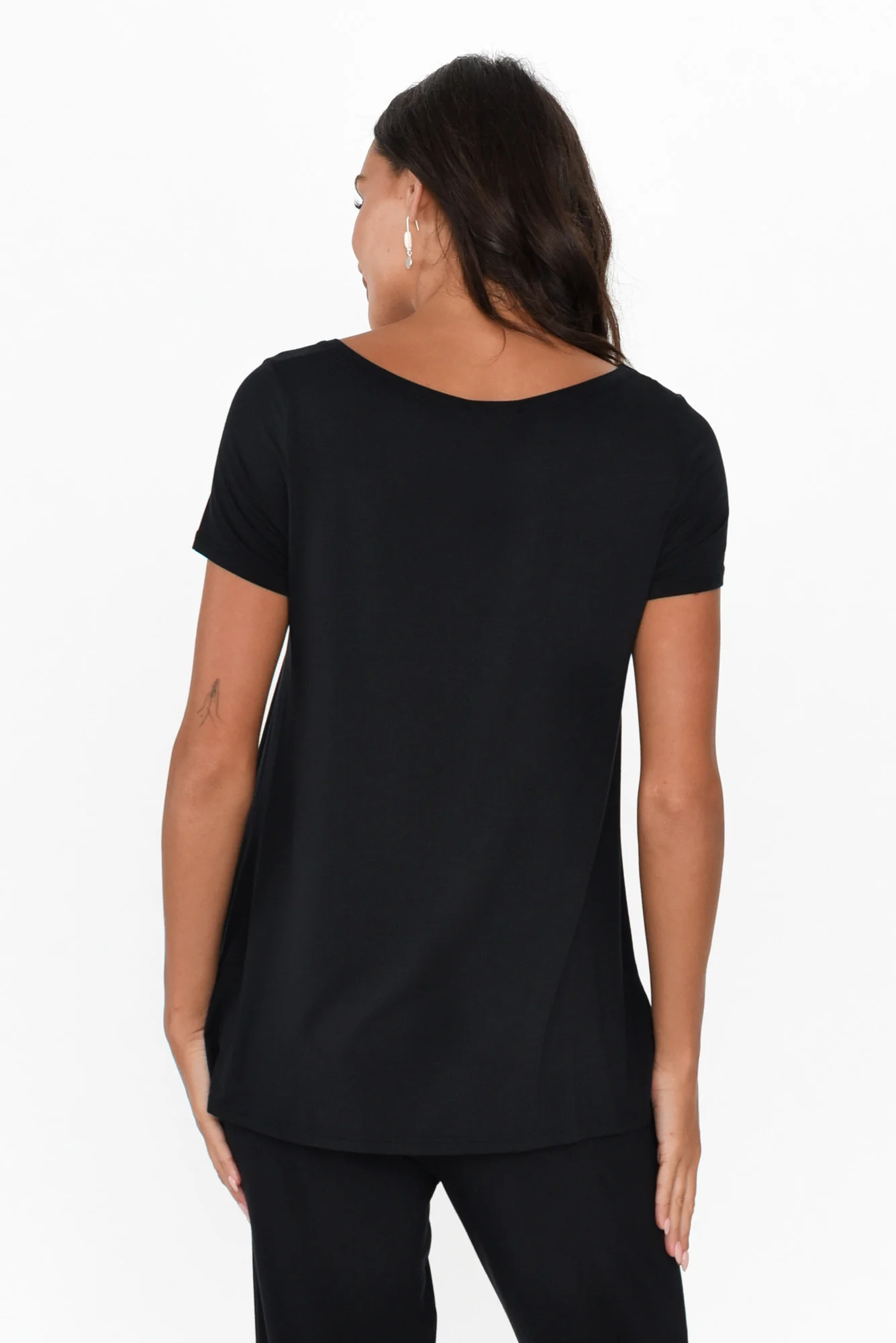 Black Micro Modal Swing Tee