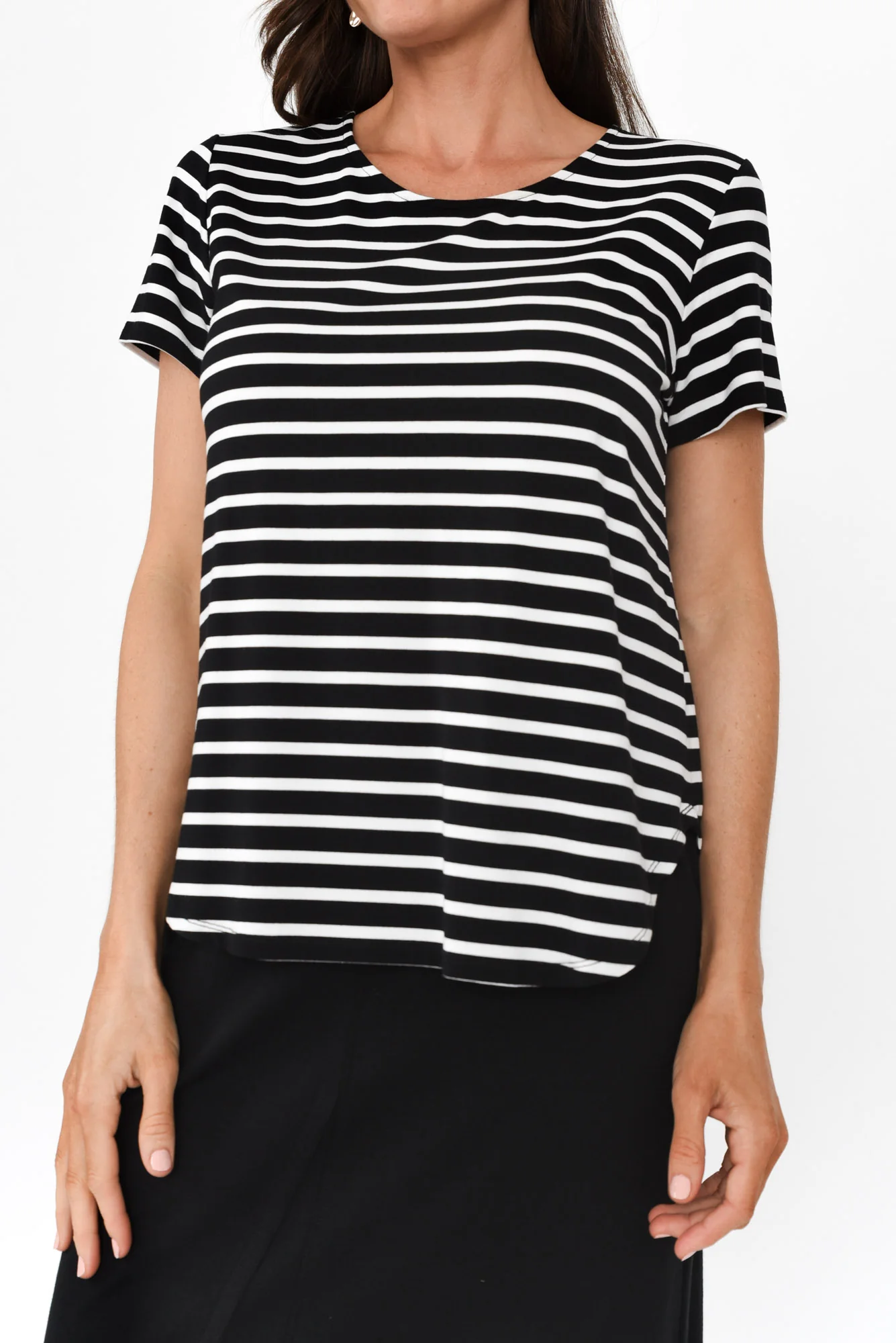 Janis Black Stripe Bamboo Tee