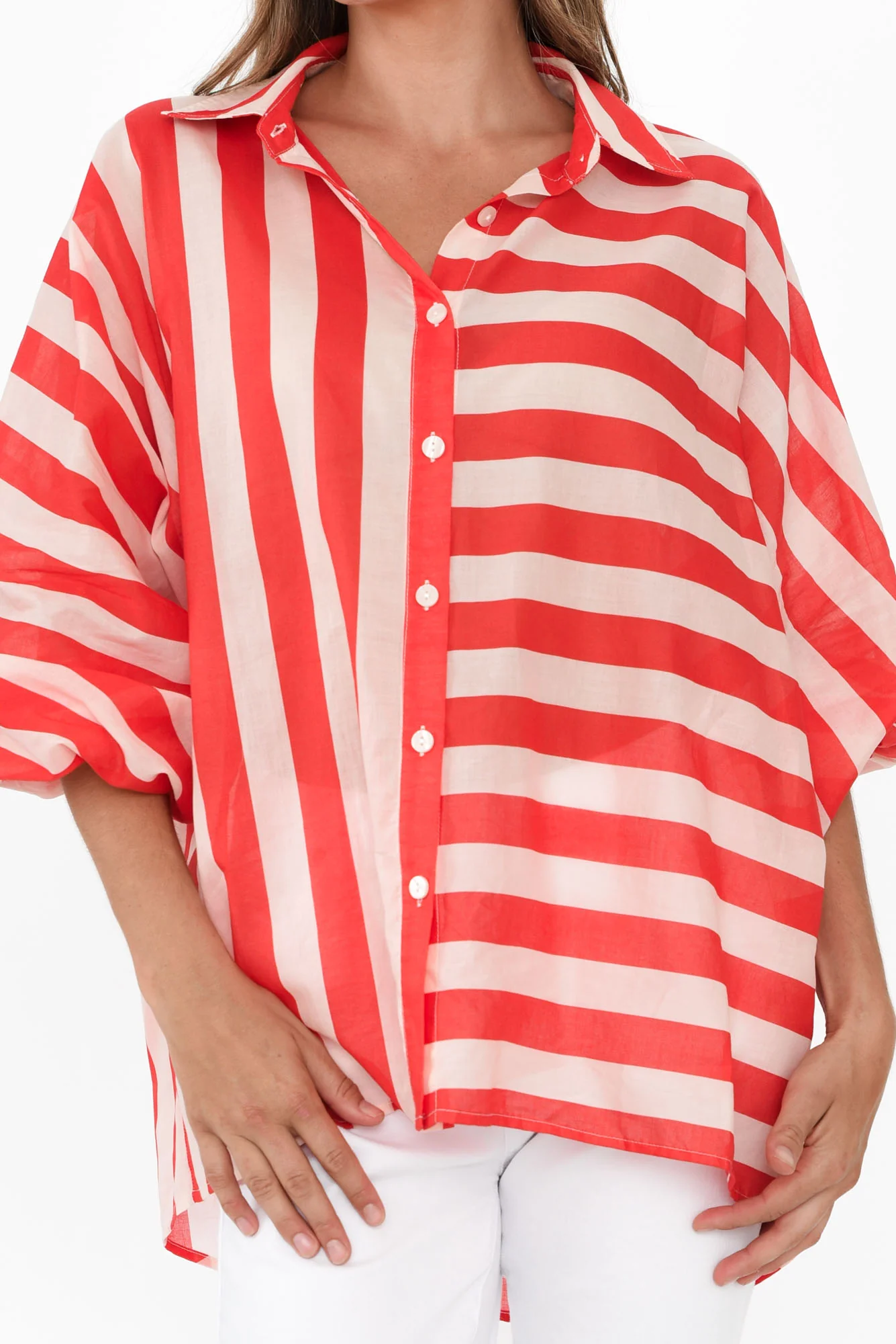 Cliffside Red Stripe Cotton Shirt