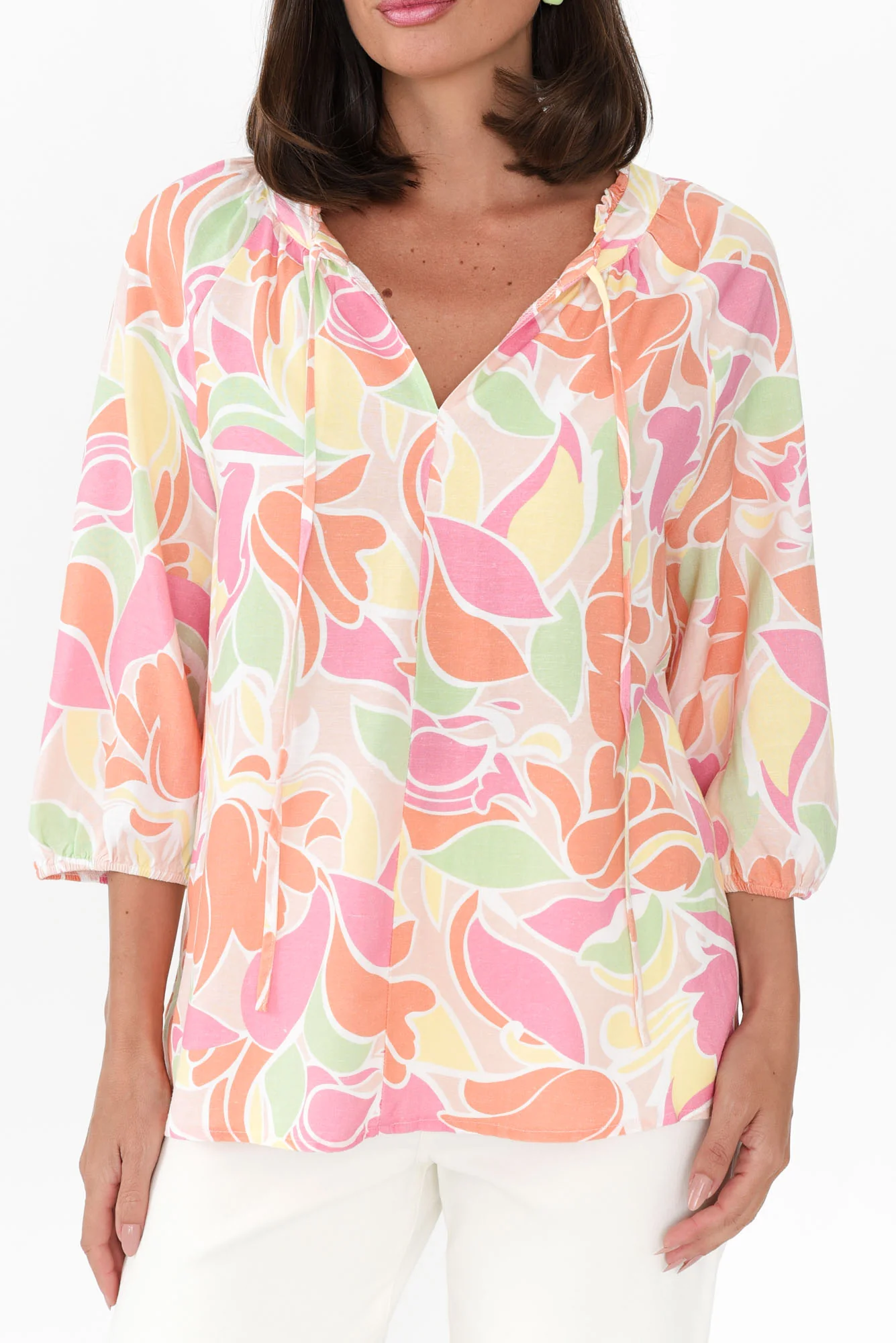 Daniella Orange Tropical Shirt