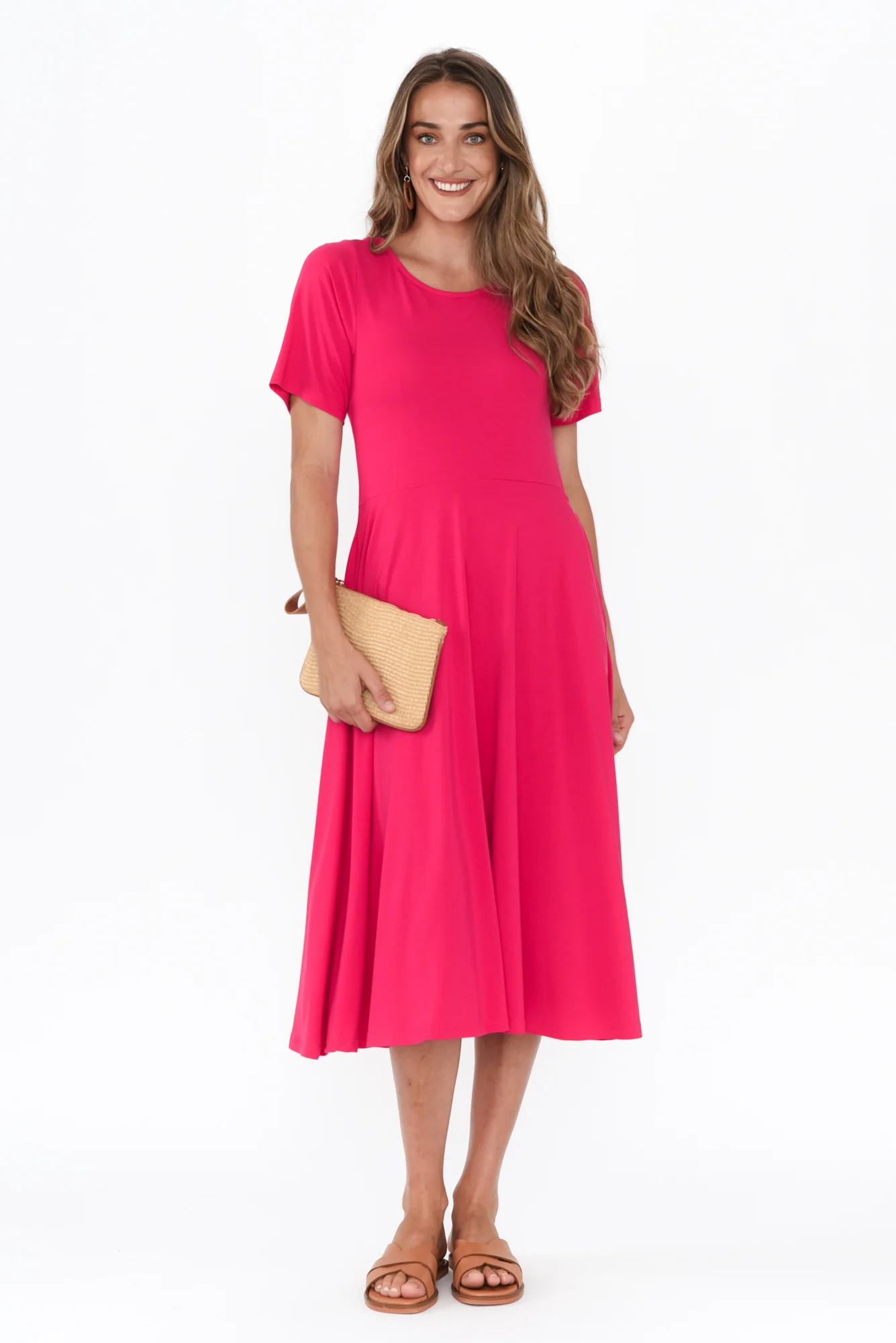 Jasmine Raspberry Bamboo Pocket Dress