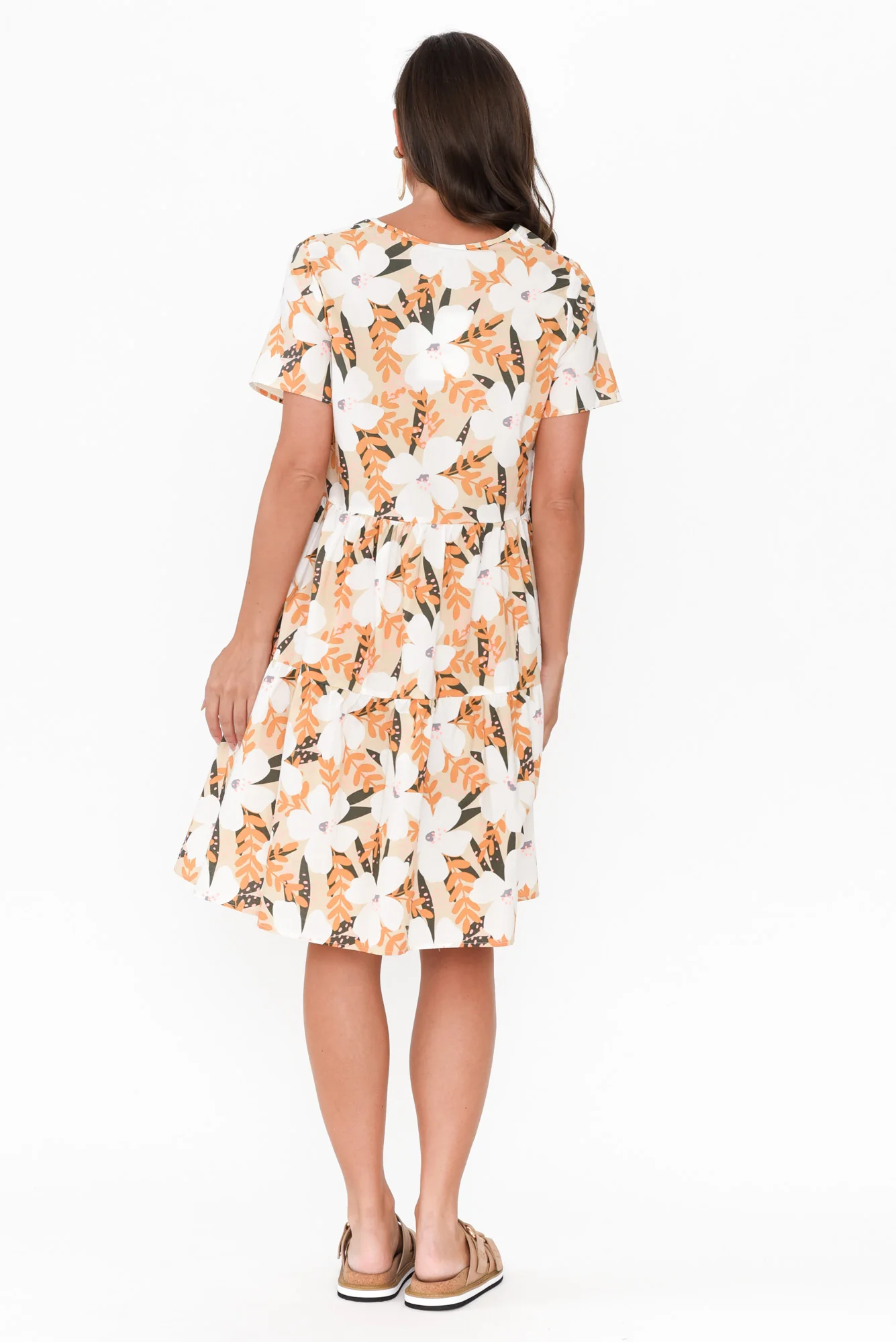 Kienna White Blossom Cotton Poplin Dress