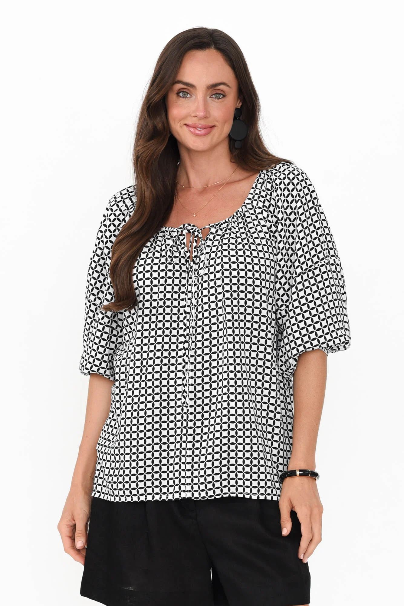 Camilla Black Geo Top