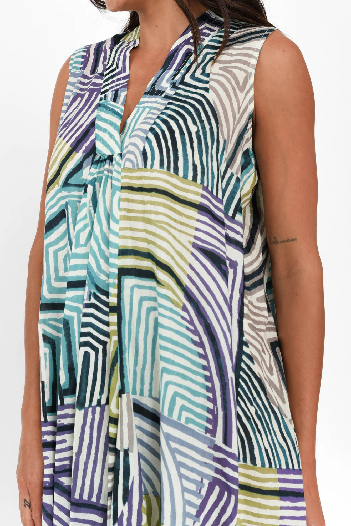 Claudia Green Ripple Cotton Dress