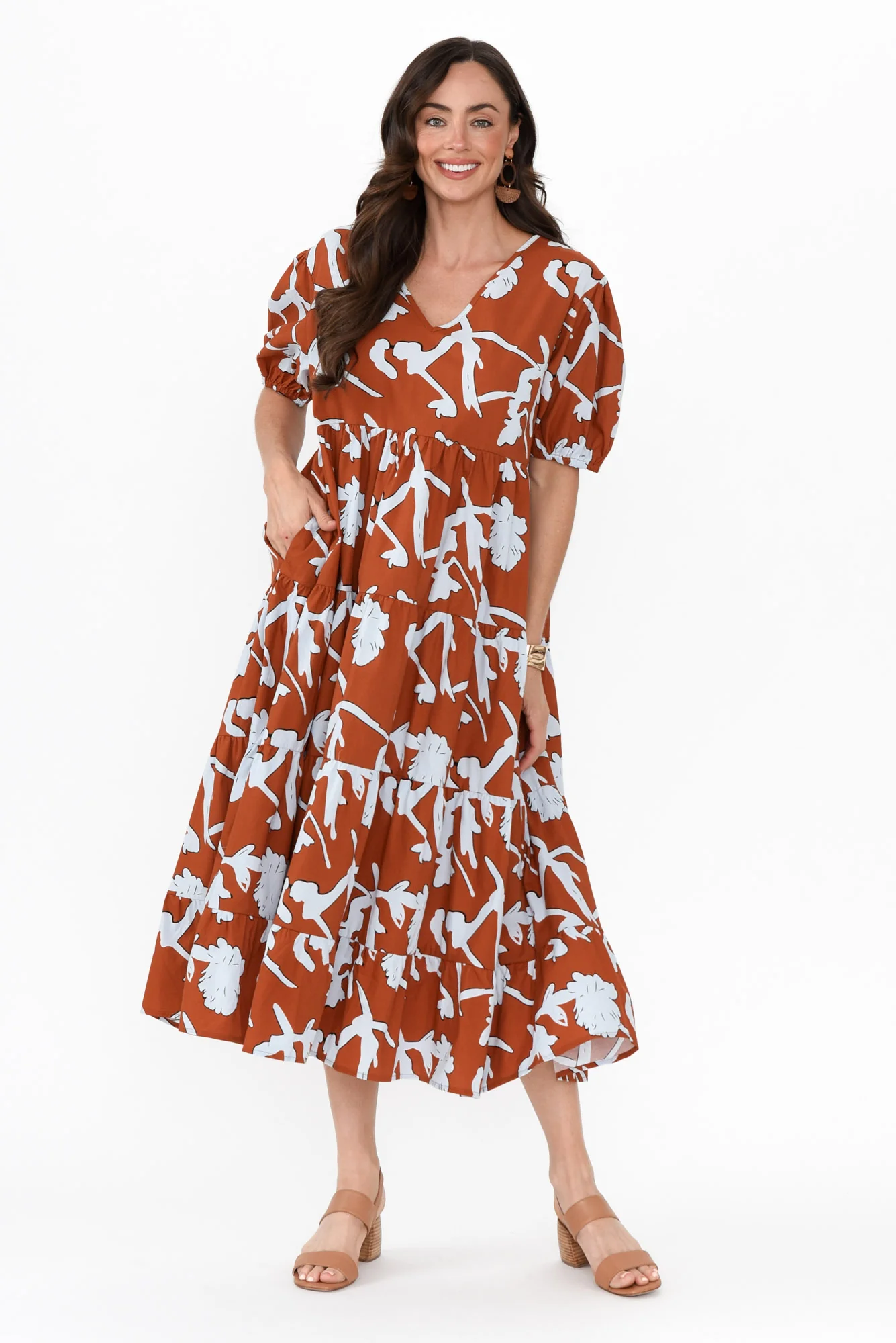 Kelley Brown Floral Cotton Dress