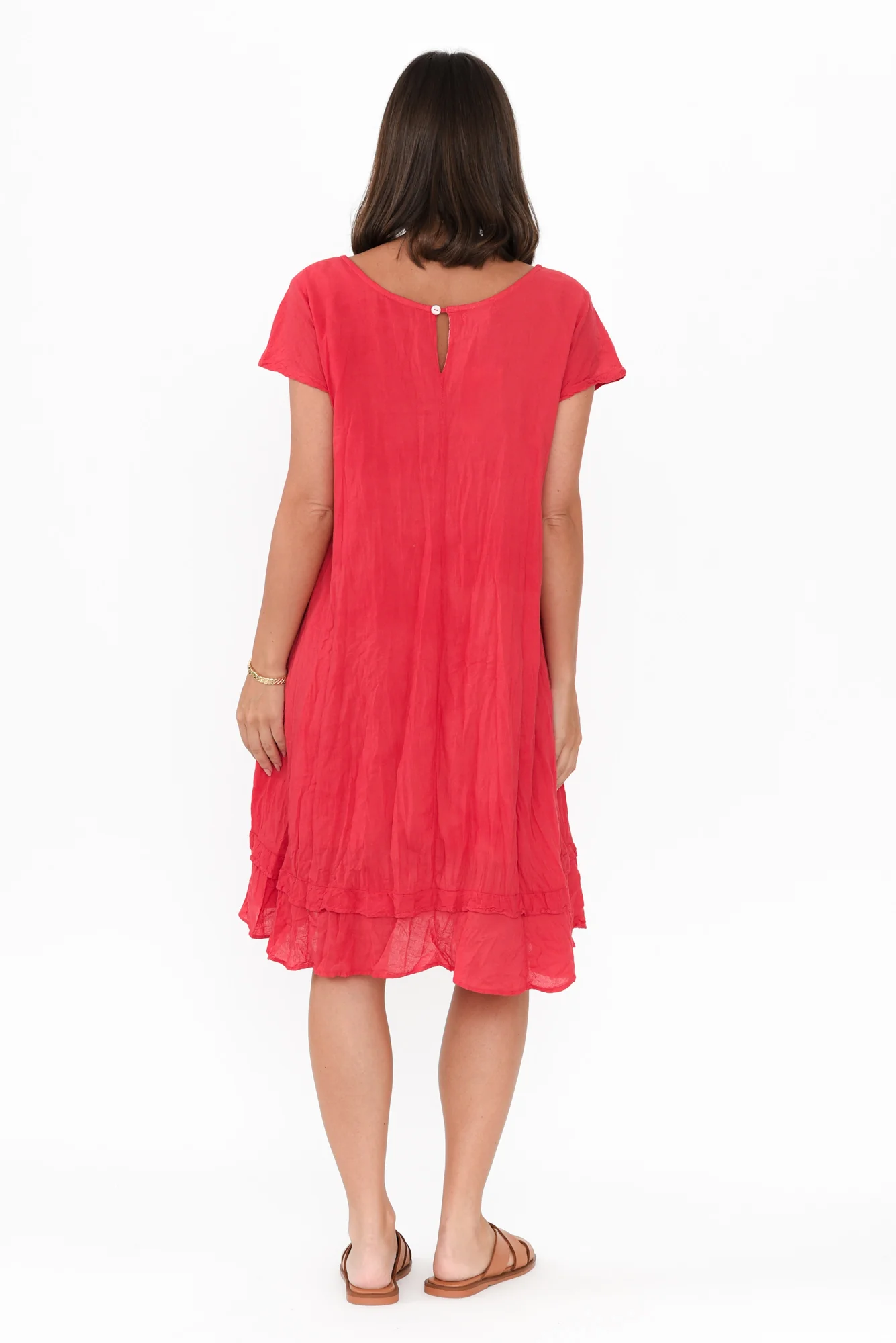 Lauren Berry Crinkle Cotton Dress