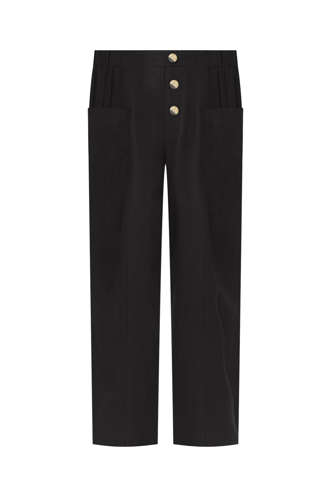 Akemi Black Cotton Blend Pocket Pants