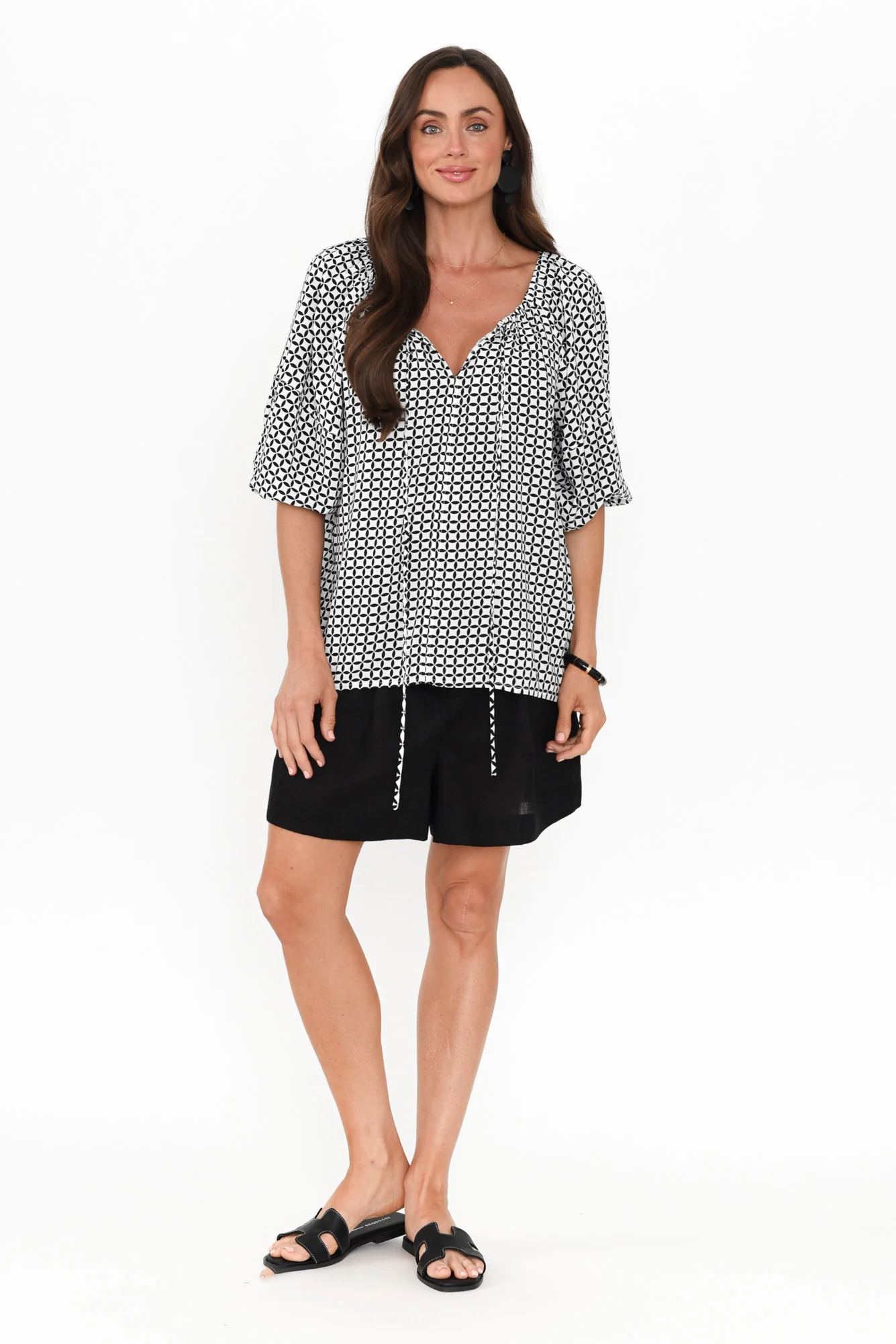 Camilla Black Geo Top