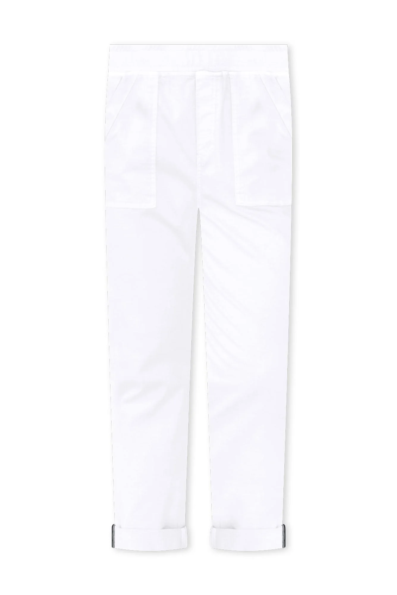 Isabella White Cotton Blend Pants