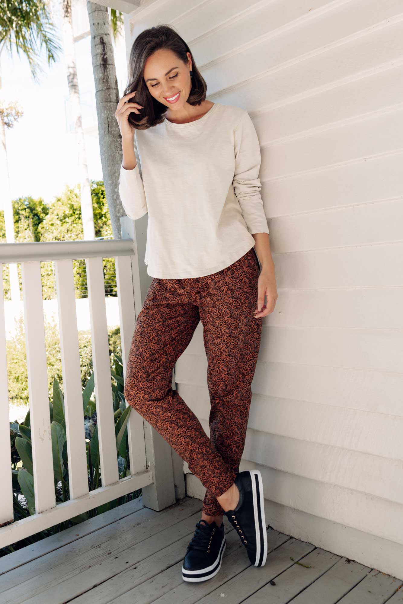 Jordan Rust Abstract Drawstring Pants