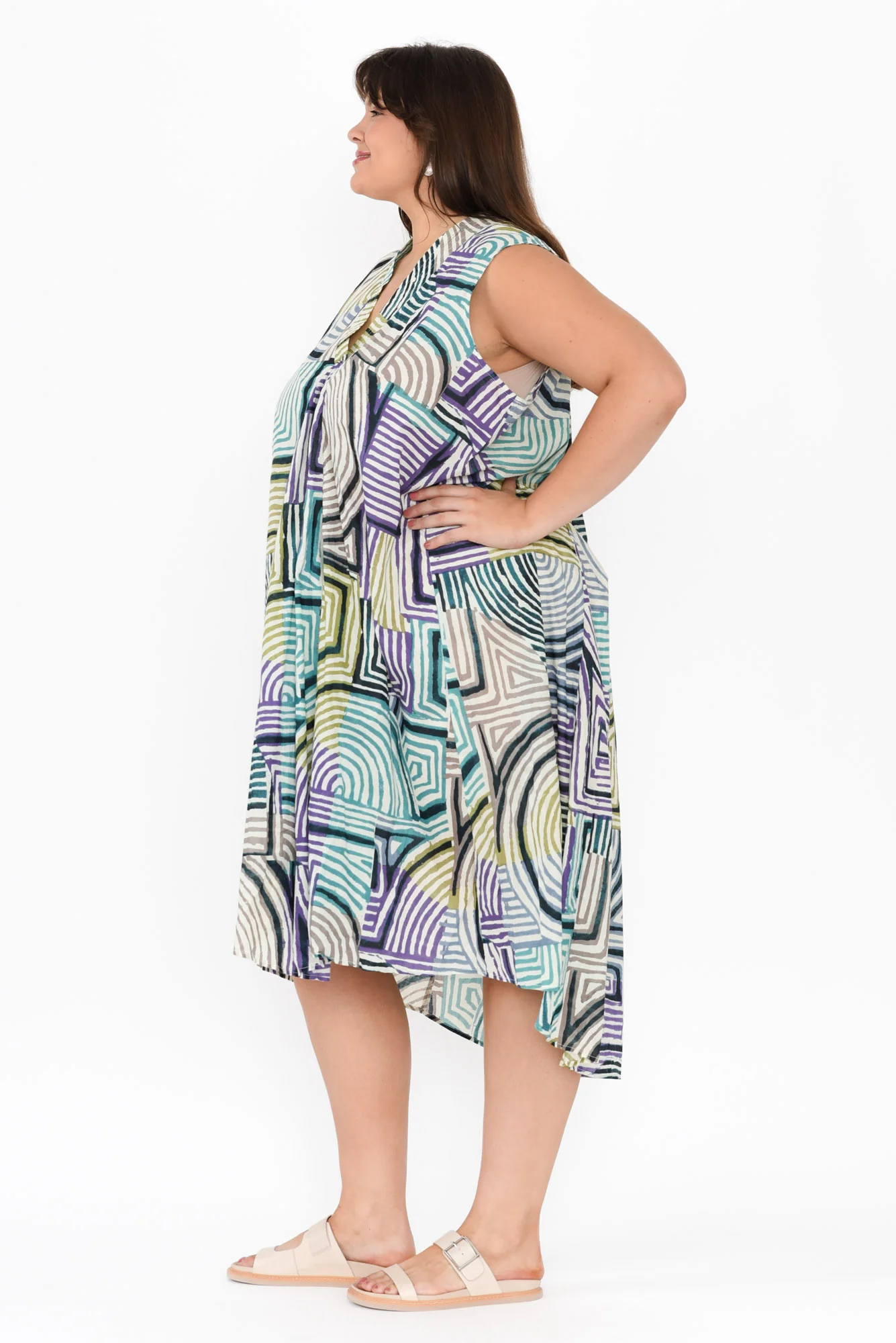 Claudia Green Ripple Cotton Dress
