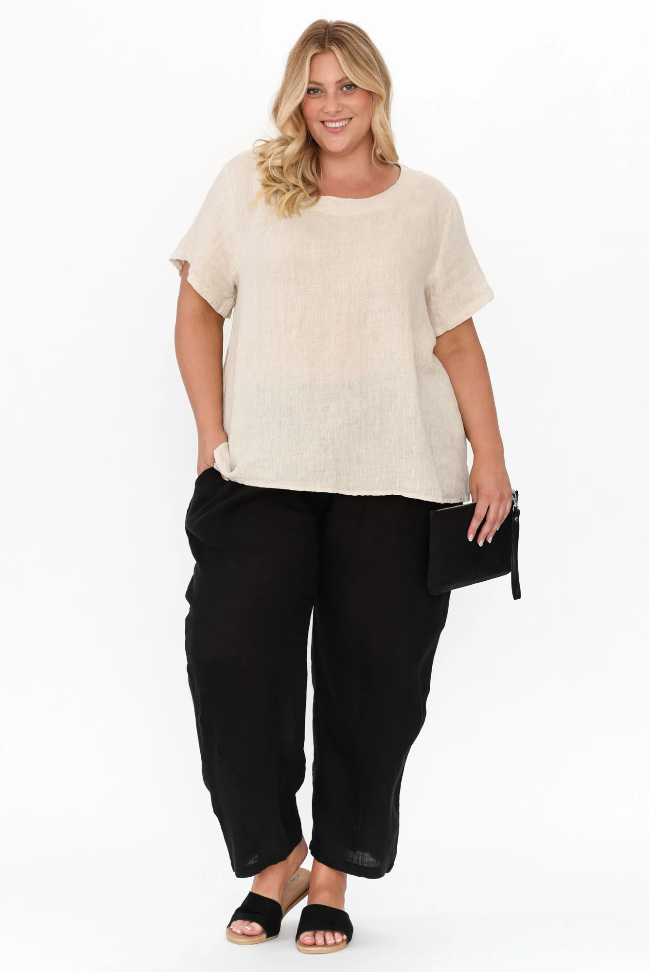 Ataya Black Linen Pants