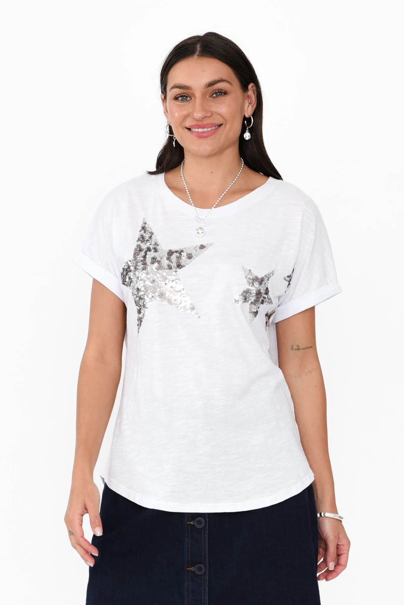 Hailey Silver Star Cotton Tee