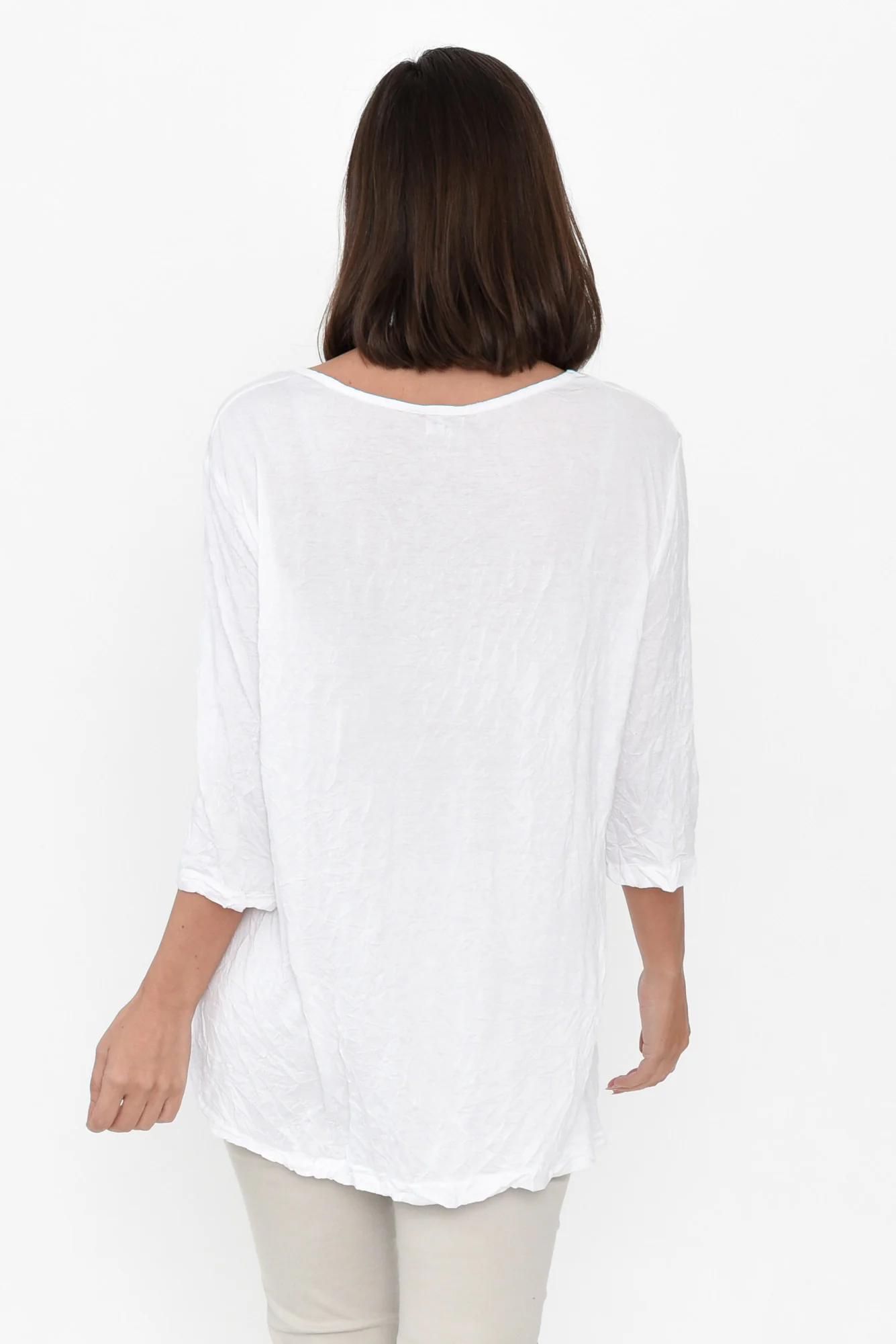 Julita White Crinkle Cotton Top
