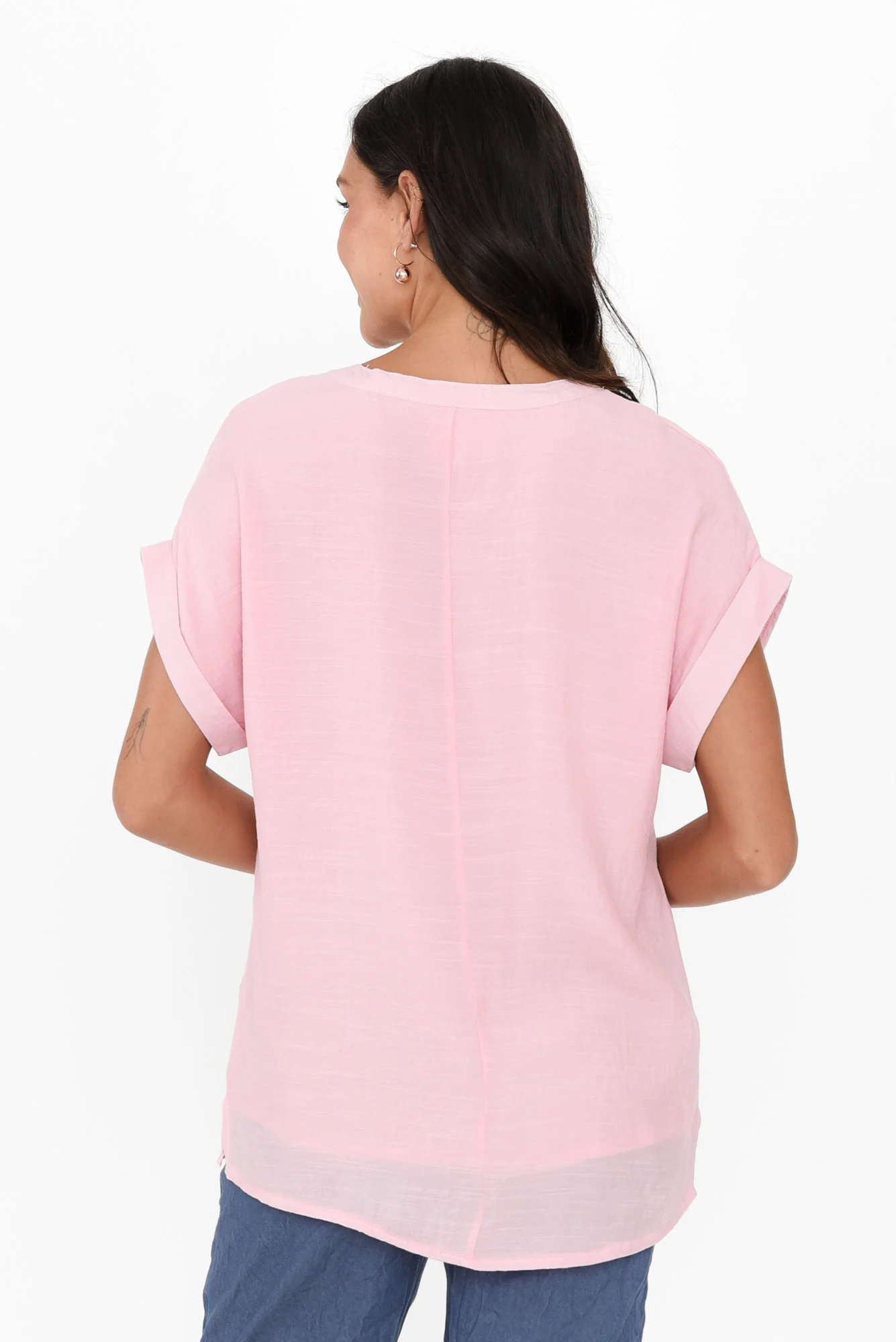 Miray Light Pink Button Top