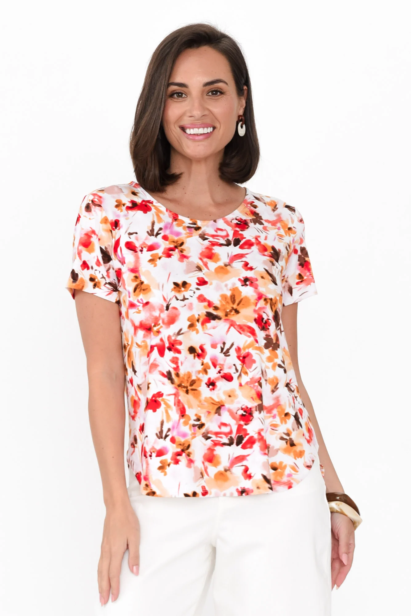 Janis Pink Floral Bamboo Tee