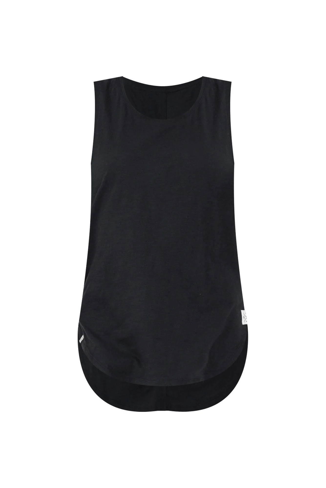 Black Cotton Scoop Tank