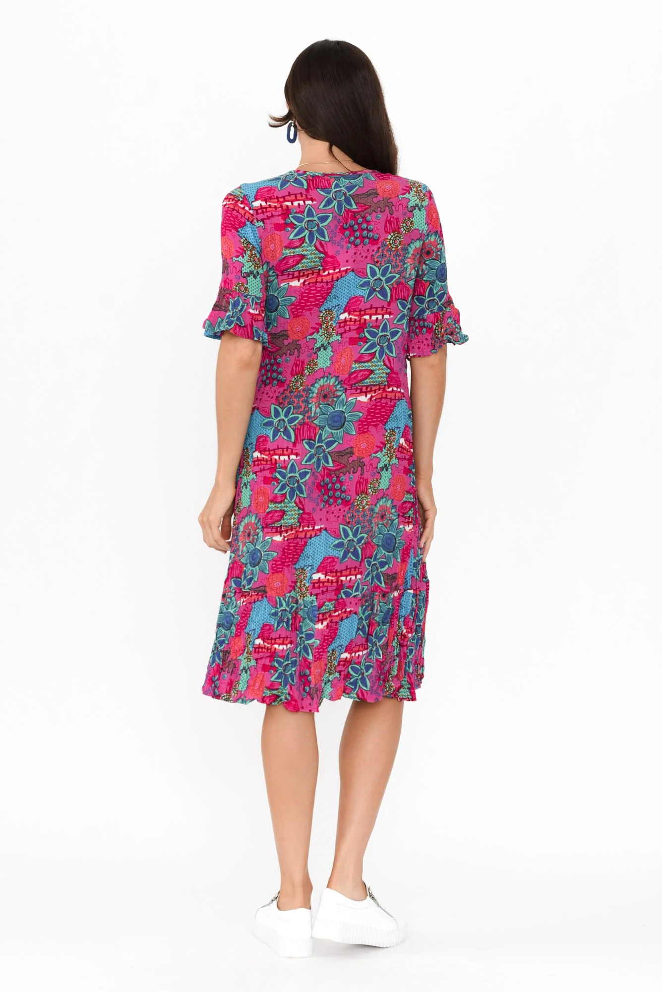 Calla Pink Petal Crinkle Dress