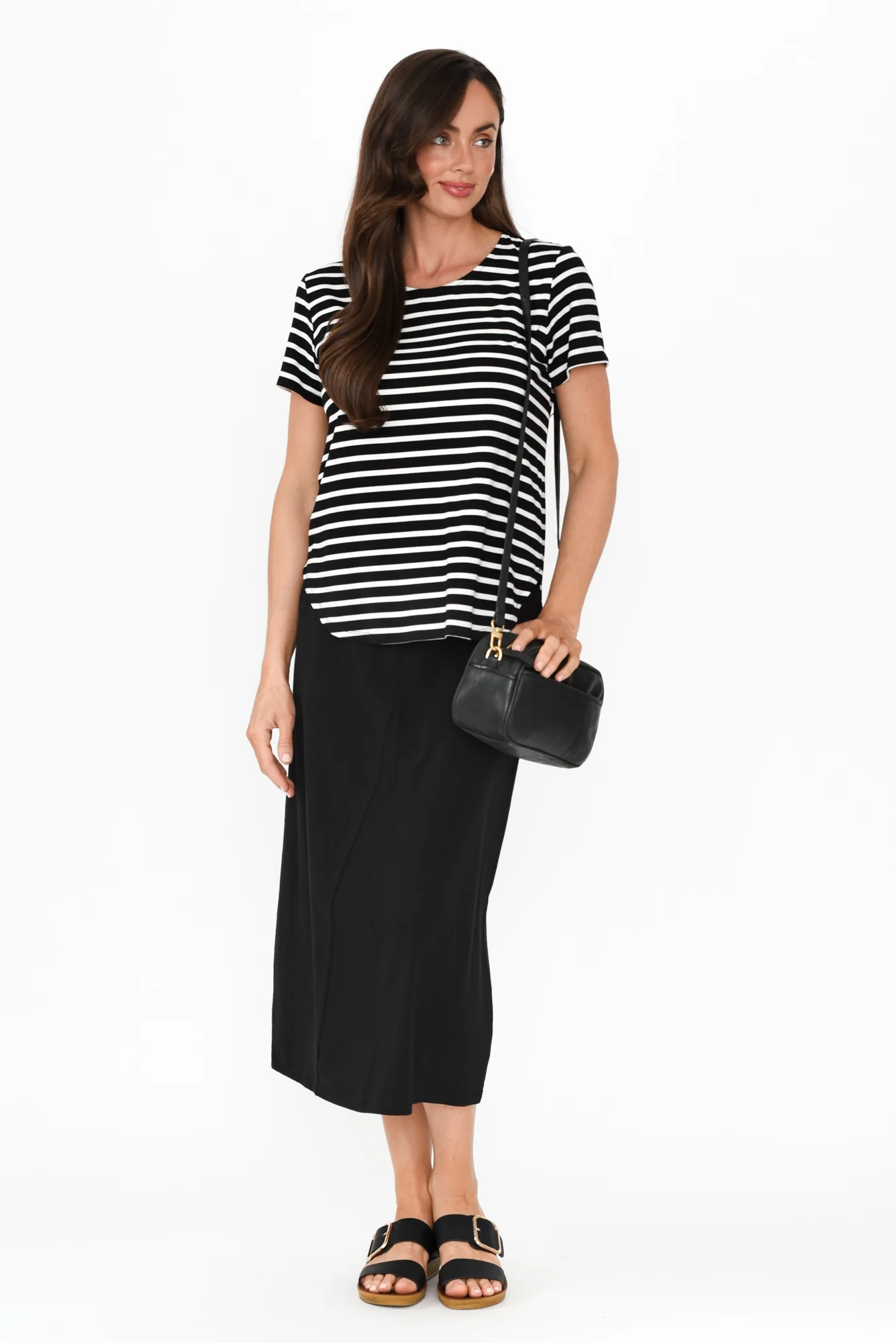 Janis Black Stripe Bamboo Tee