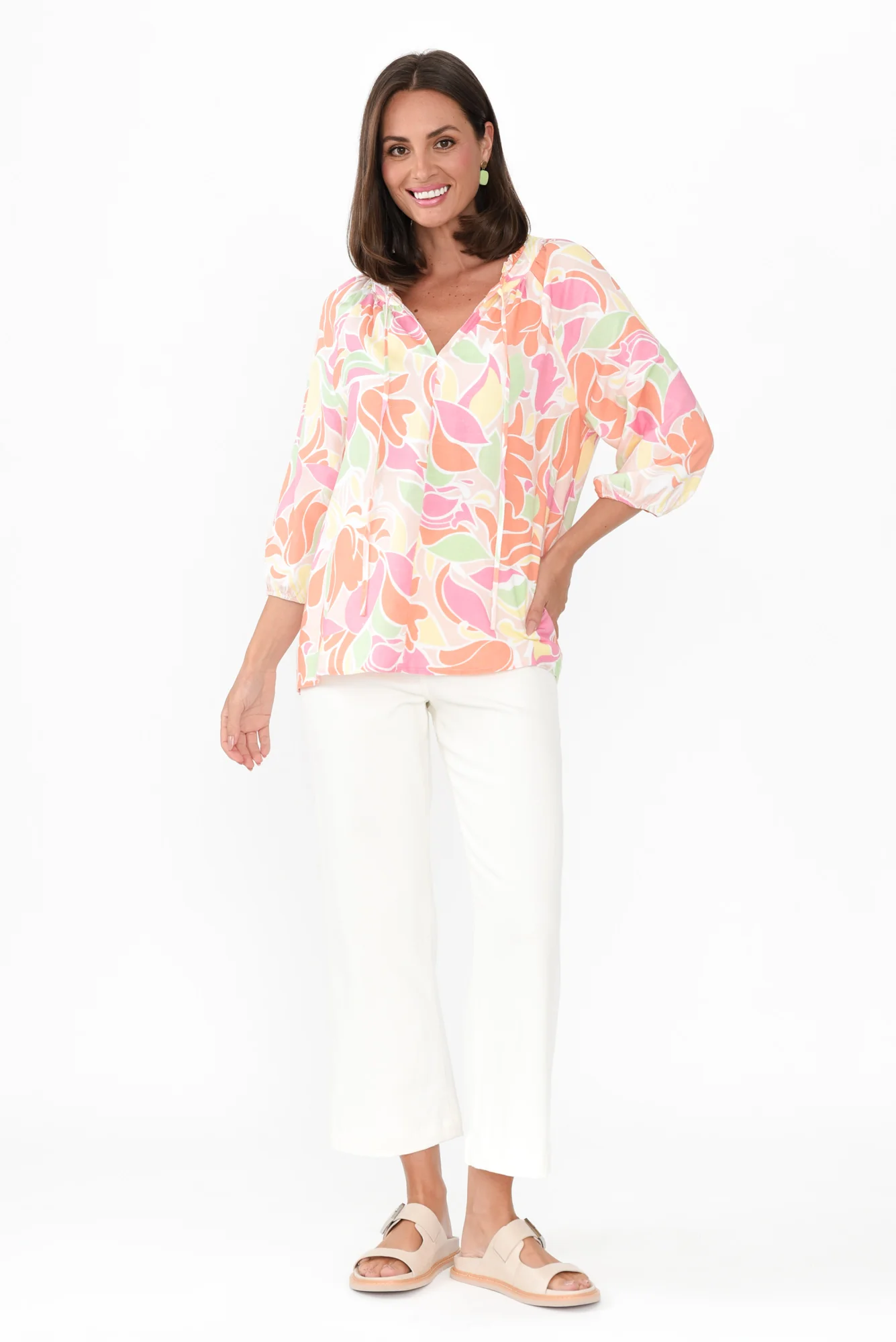 Daniella Orange Tropical Shirt