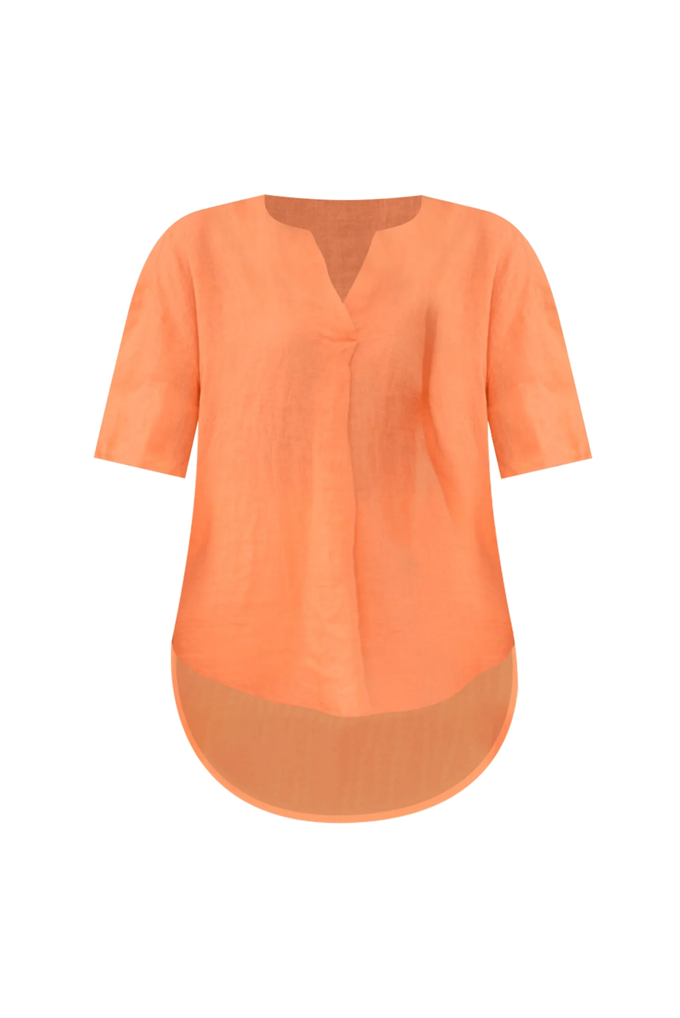Holland Orange Linen V Neck Tunic