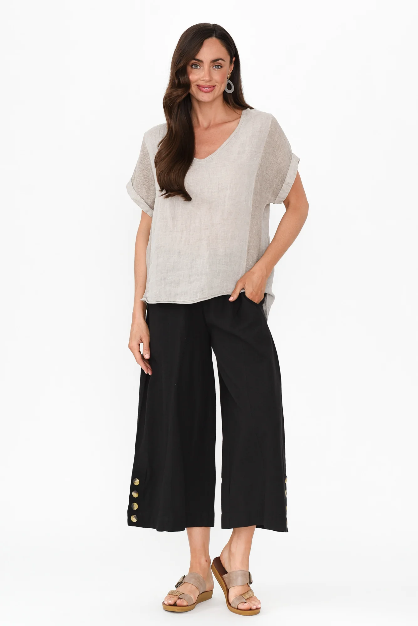Kishan Black Cotton Blend Pants