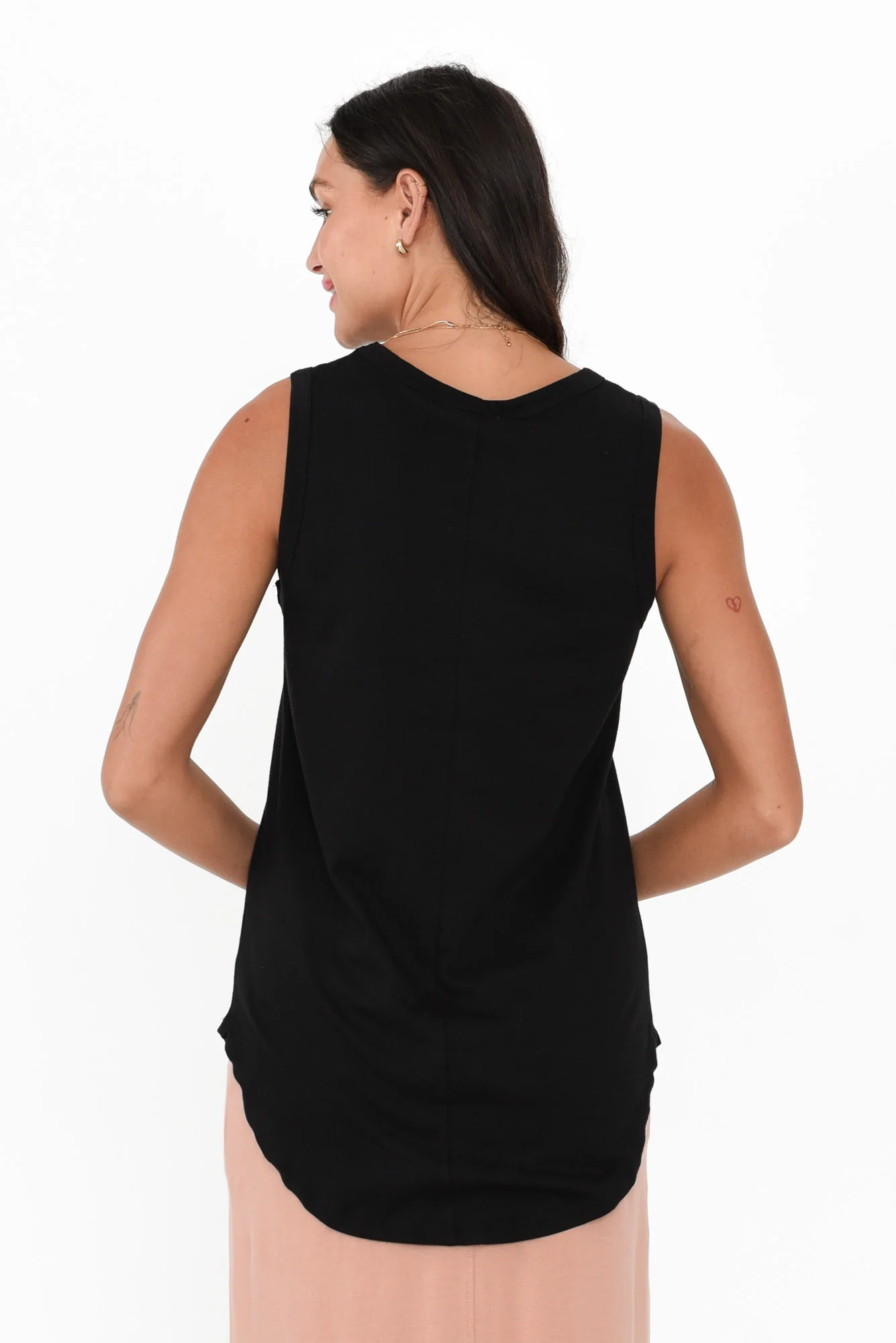 Keira Black Cotton Tank
