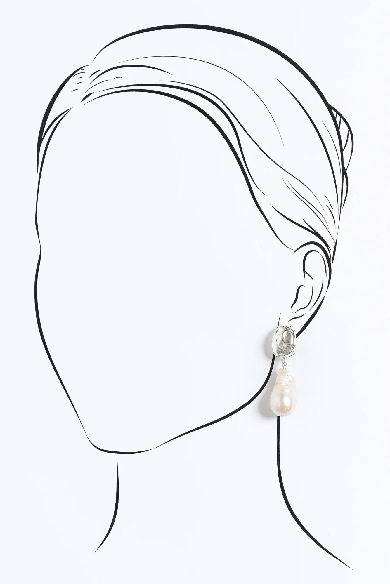 Gable Silver Pearl Pendant Earrings